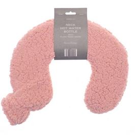 Country Club Neck Hot Water Bottle with Faux Teddy Fur Cover