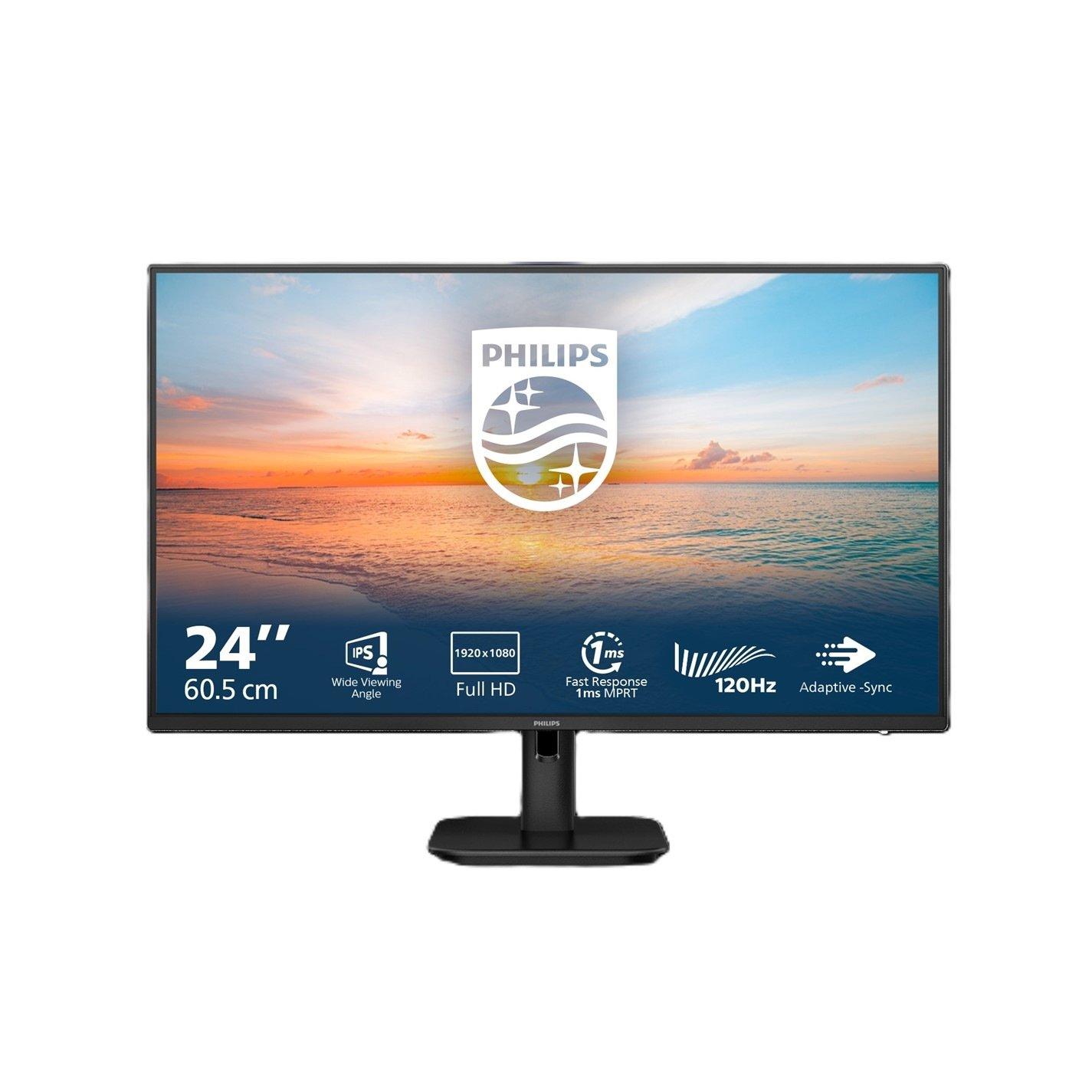 Zwart - Philips - 24E1N1100A 23.8 inch IPS Full HD 120Hz Monitor - 1