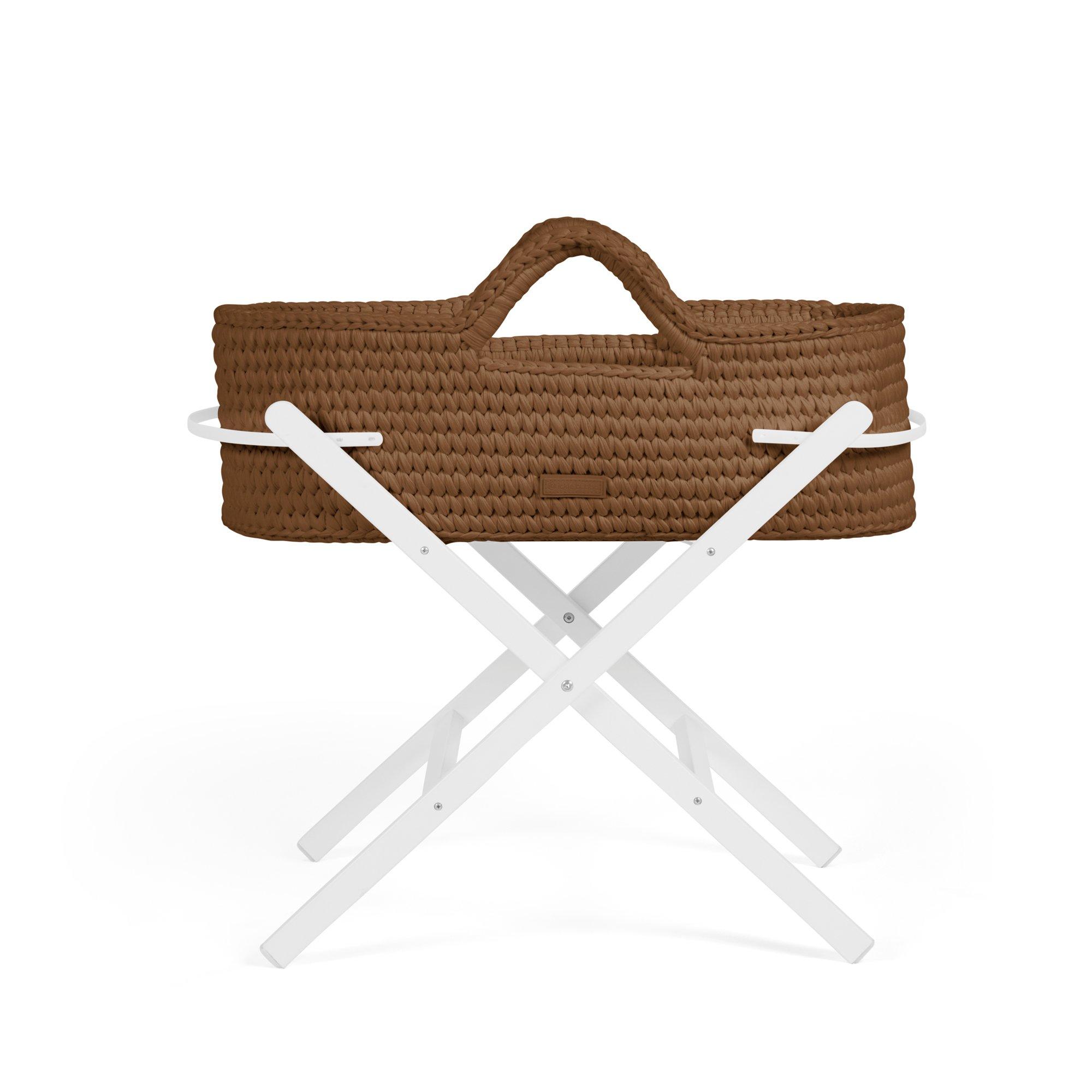 Ickle Bubba  Newborn Nova Moses Basket & Stand - Mocha/White - one