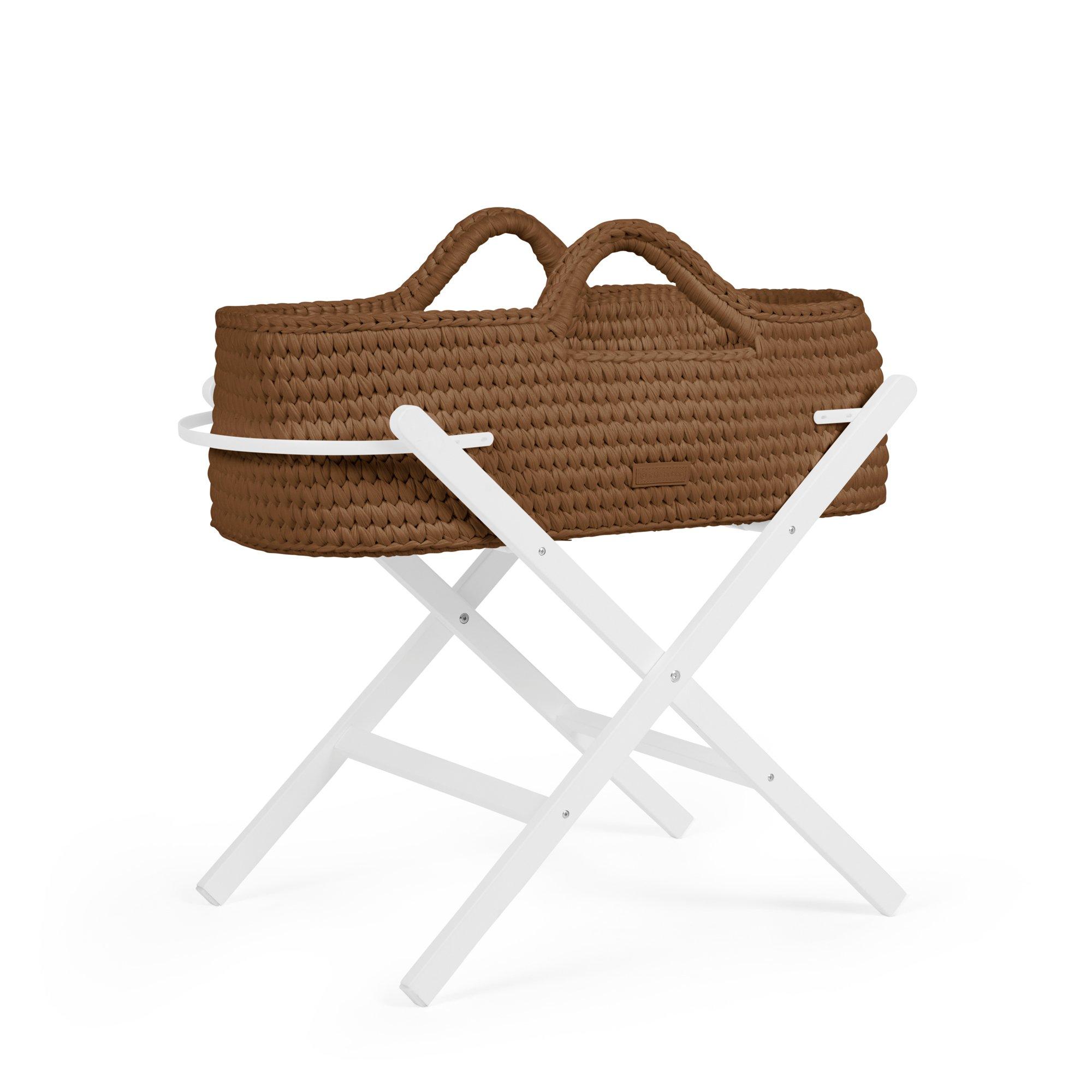 Mocha/White - Ickle Bubba - Nova Moses Basket & Stand - 2