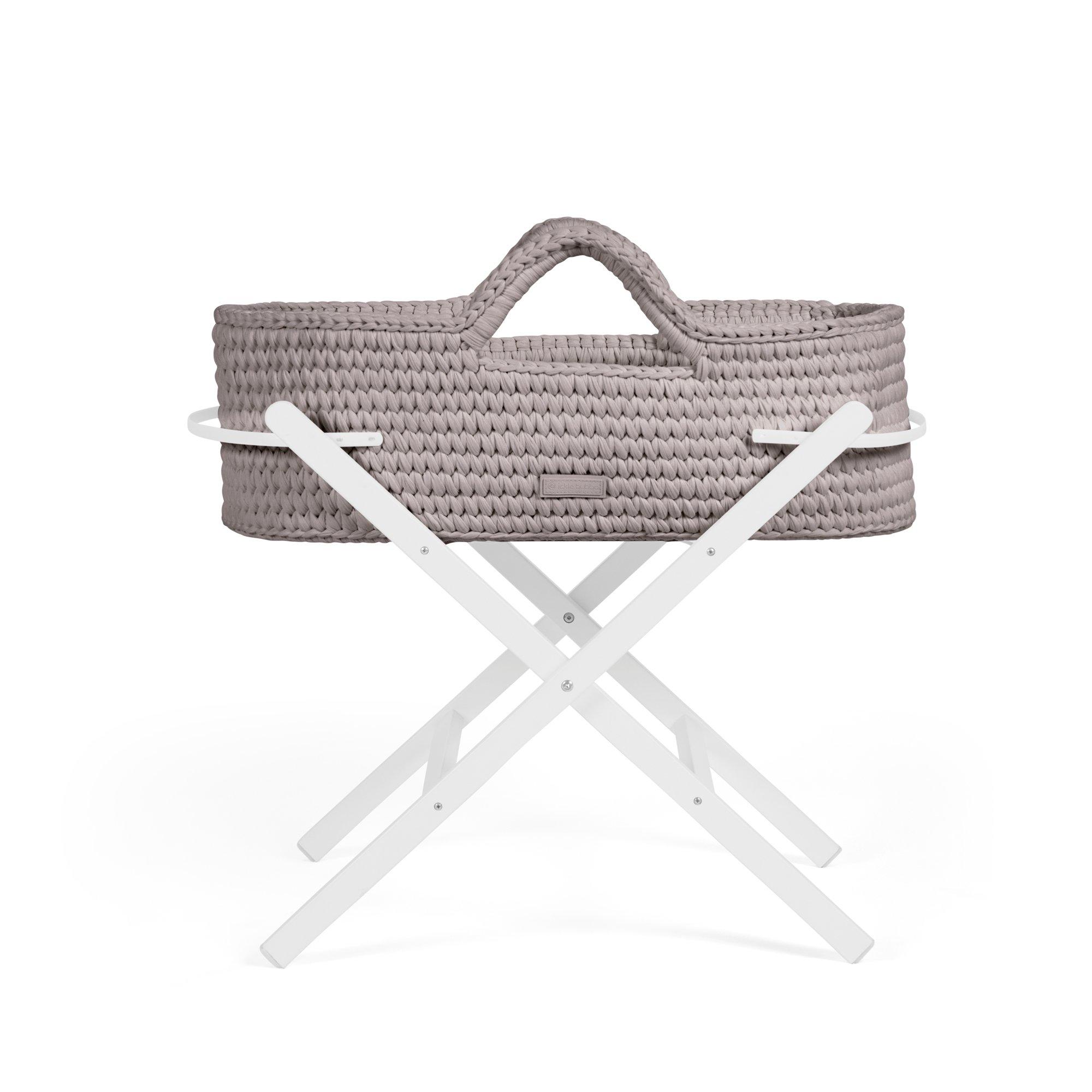 Ickle Bubba  Newborn Nova Moses Basket & Stand - Tawny/White - one
