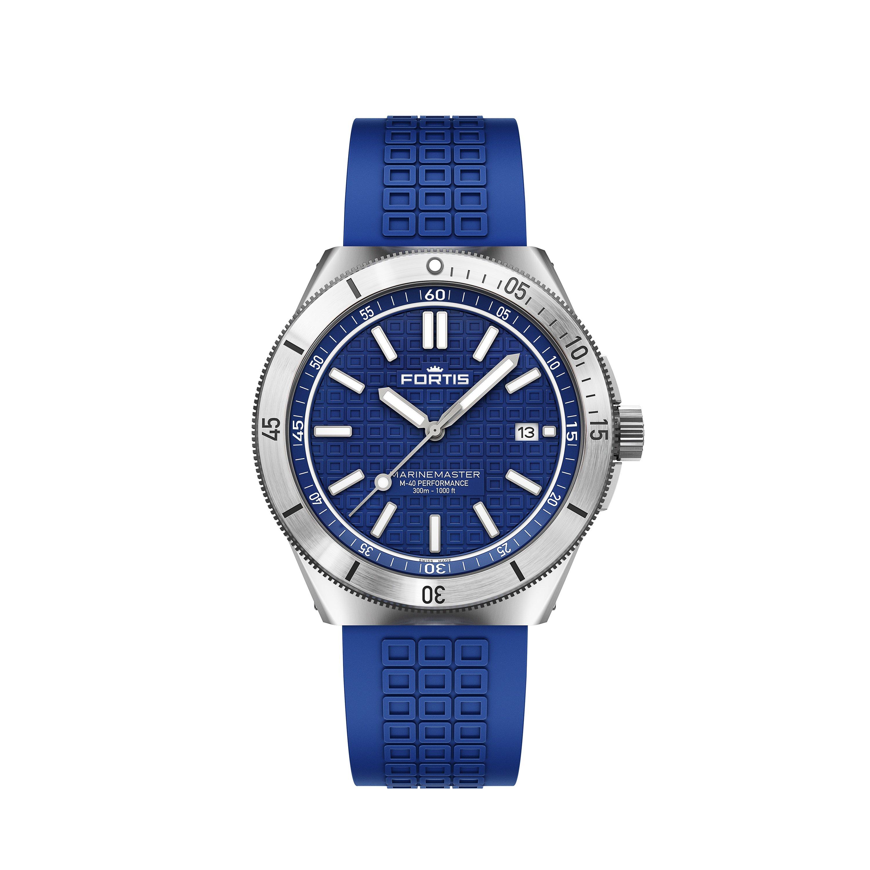 Fortis Men's Marinemaster Automatic Stainless 300M Water Resistant Auto Analogue Watch - Blue/Steel