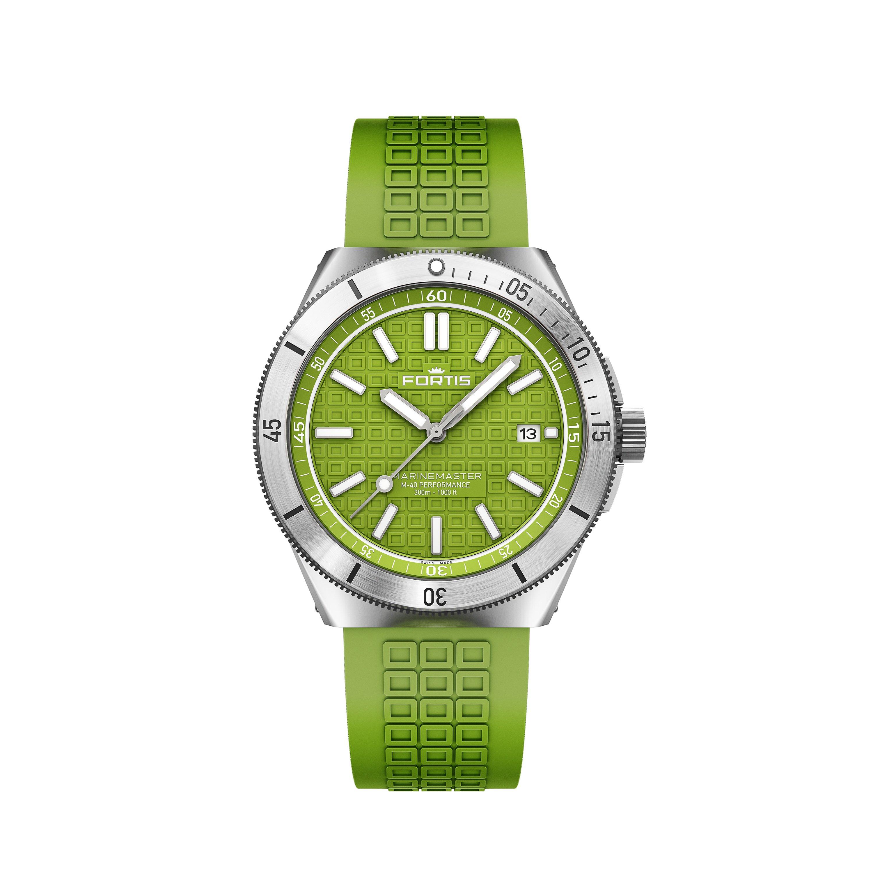 Fortis Men's Marinemaster Automatic Stainless 300M Water Resistant Auto Analogue Watch - Green/Steel