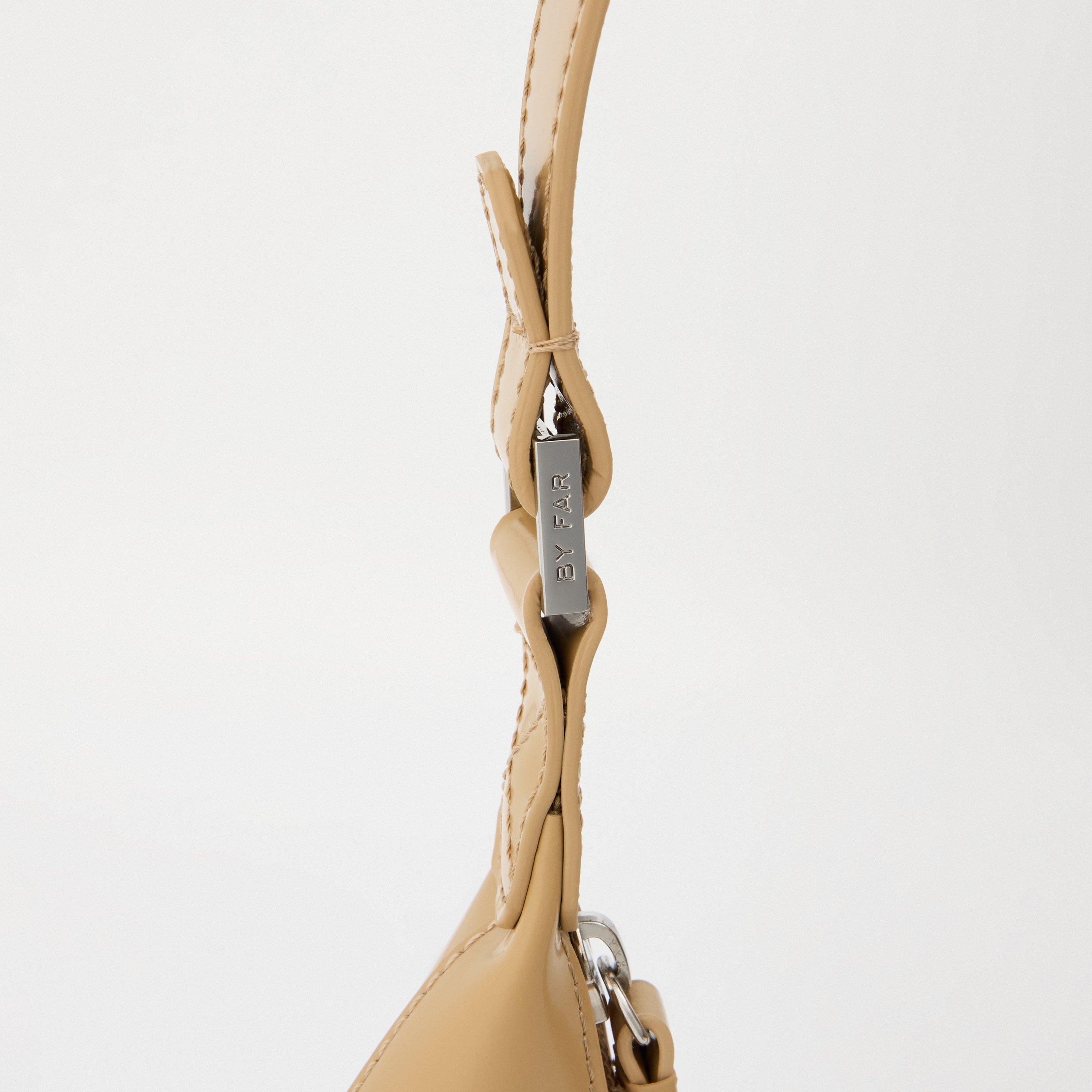 Neutrals - By Far - Amber Semi Patent Shoulder Bag - 3