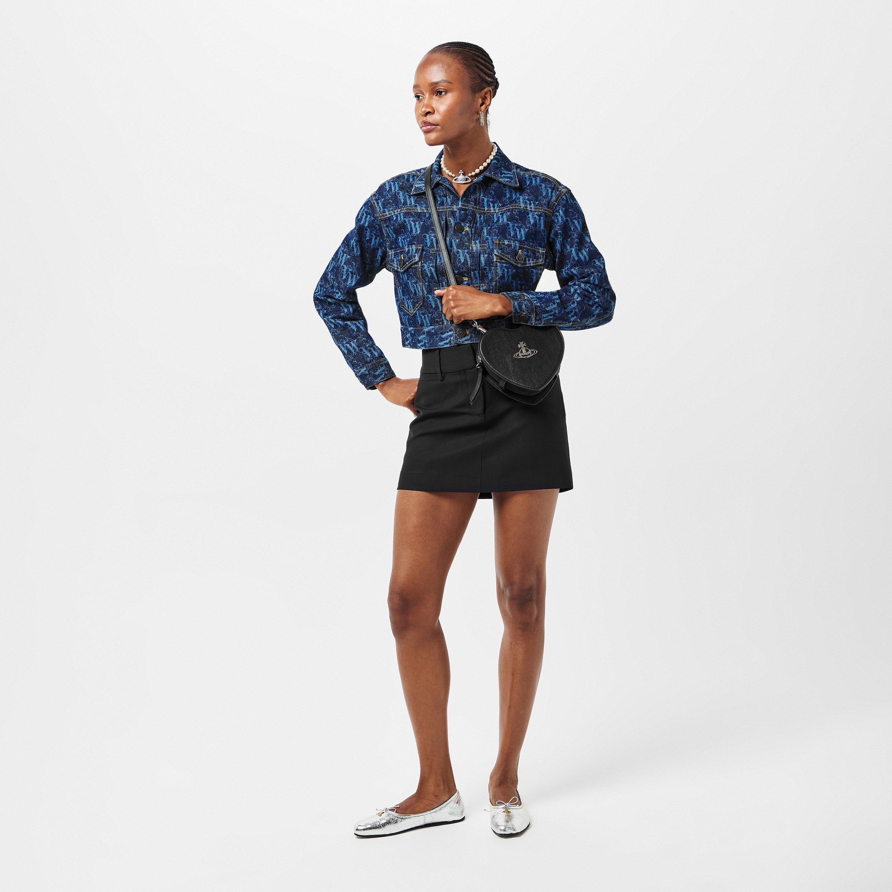 Black - Vivienne Westwood - Women's Viv Heart Croc Crossbody Bag - 6