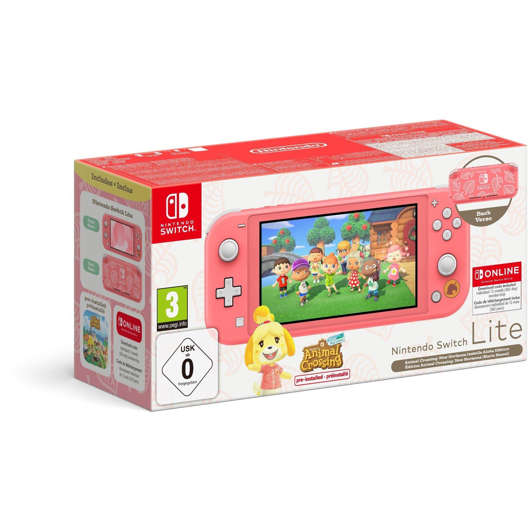 Coral - Nintendo - Switch Lite Coral: Isabelle Aloha Edition + 12 Months NSO - 2