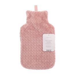 Country Club Hot Water Bottle with Plush Jacquard Lattice Cover