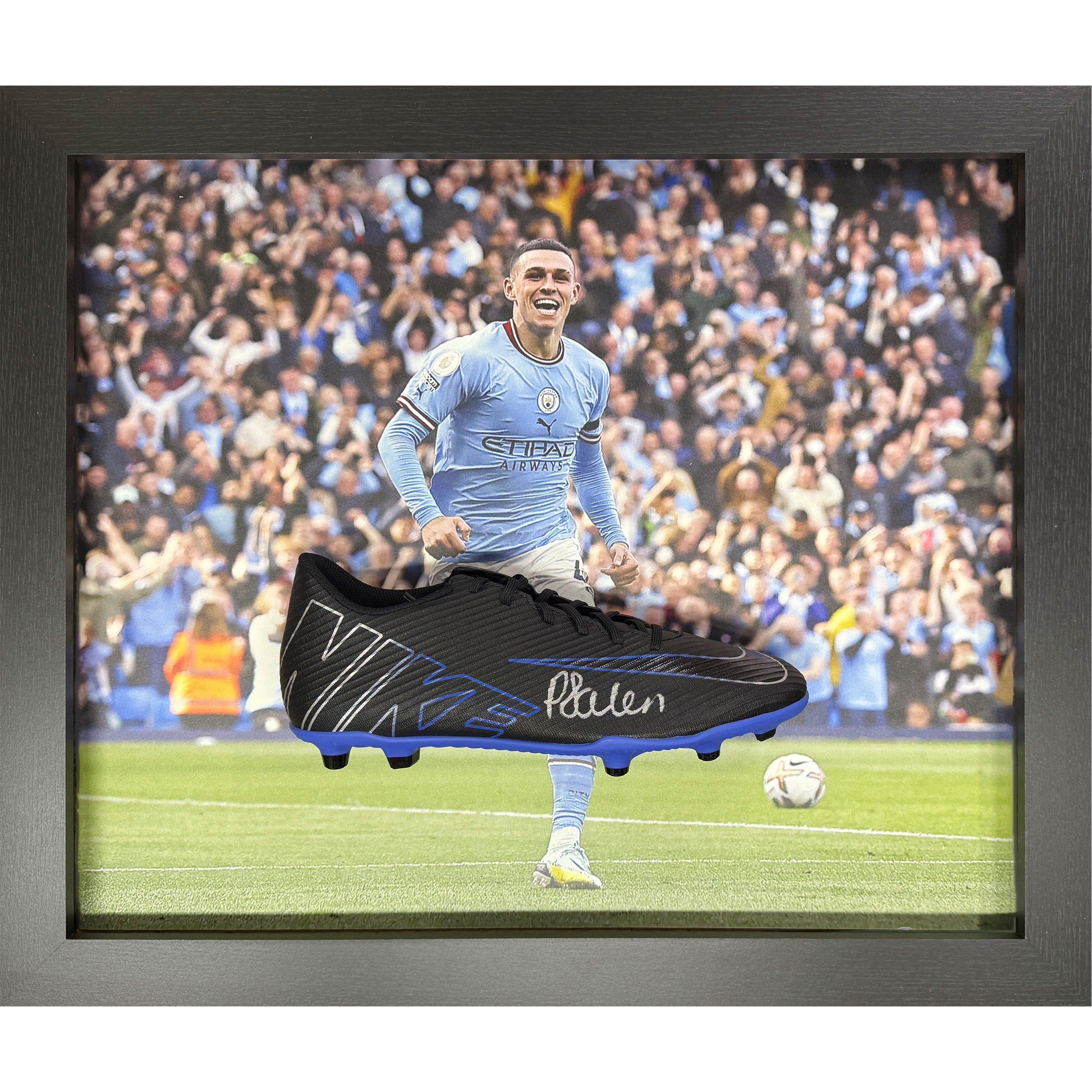 Allstarsignings Ltd  Phil Foden Signed Manchester City Boot - Black