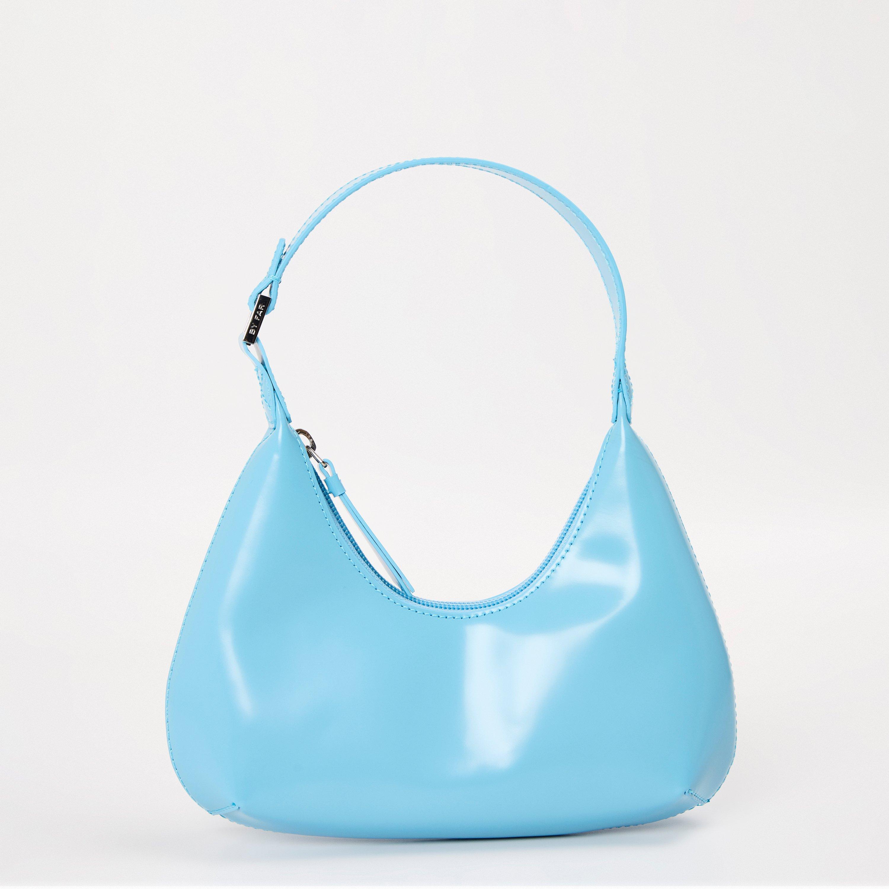Blue - By Far - Women's Patent Leather Shoulder Bag - 1