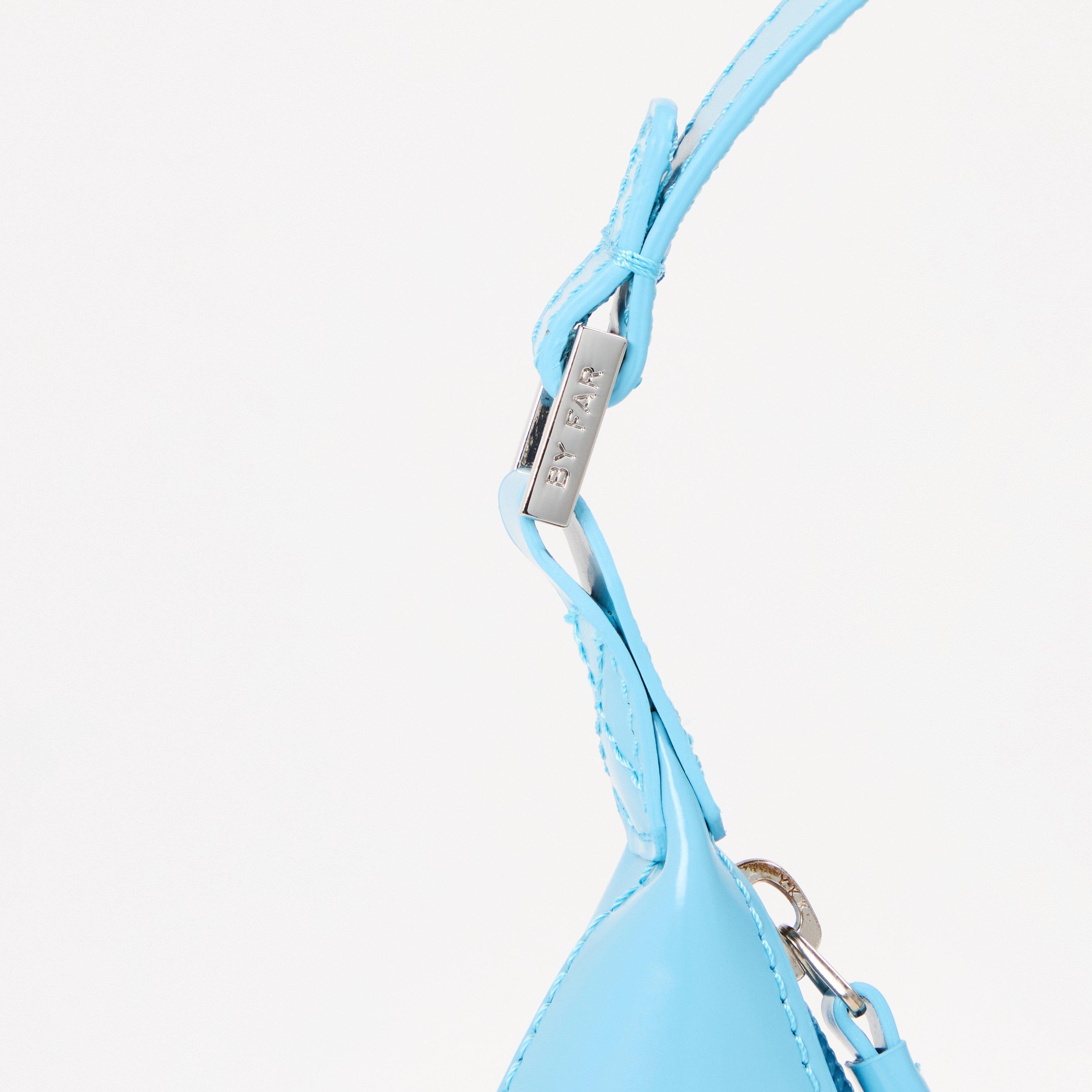 Blue - By Far - Women's Patent Leather Shoulder Bag - 4