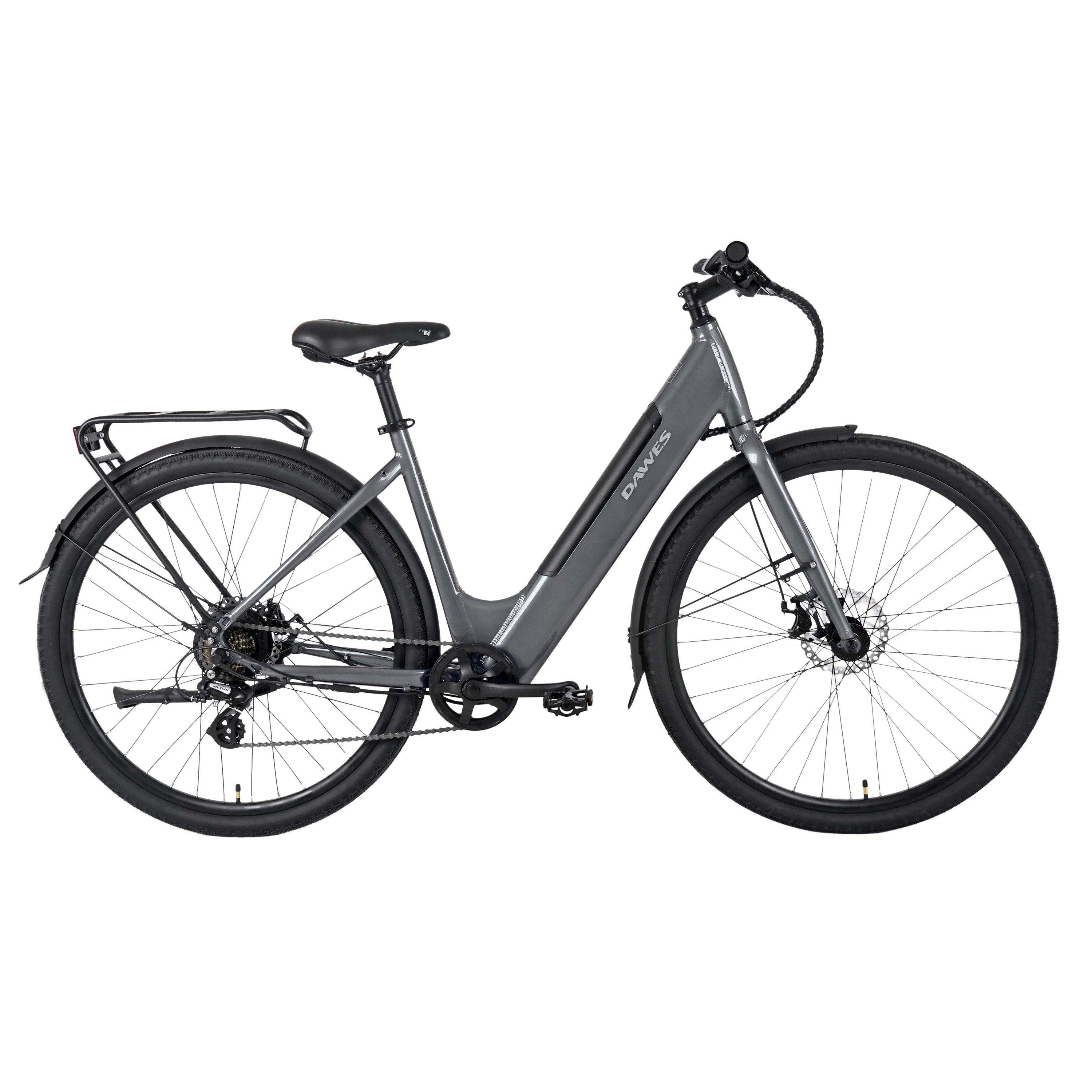 Grey - Dawes - Dawes Scenic Low Step Electric Hybrid Bike - 1
