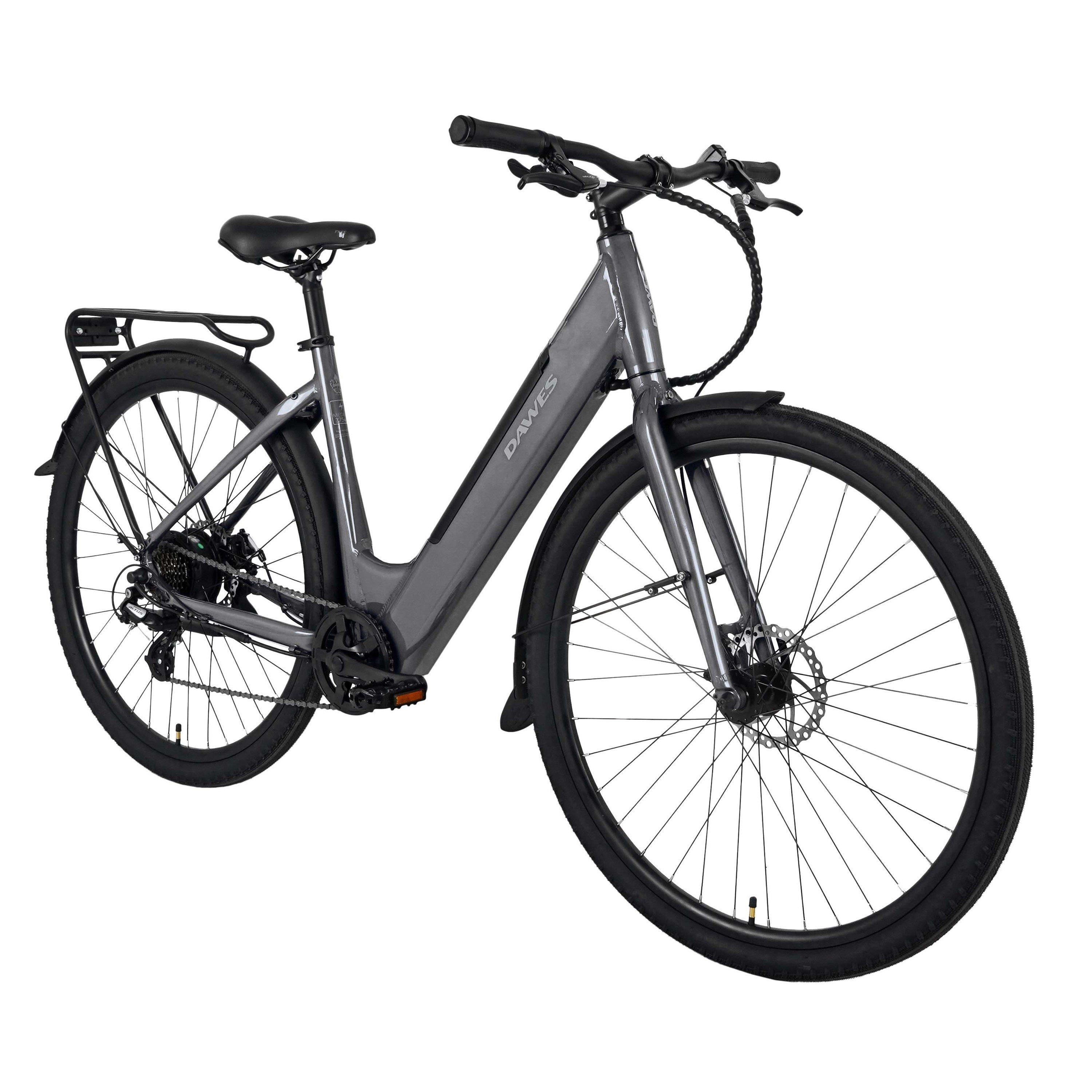 Grey - Dawes - Dawes Scenic Low Step Electric Hybrid Bike - 2