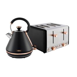 Tower Tower Cavaletto  1.7L Kettle + 4 Slice Toaster Bla