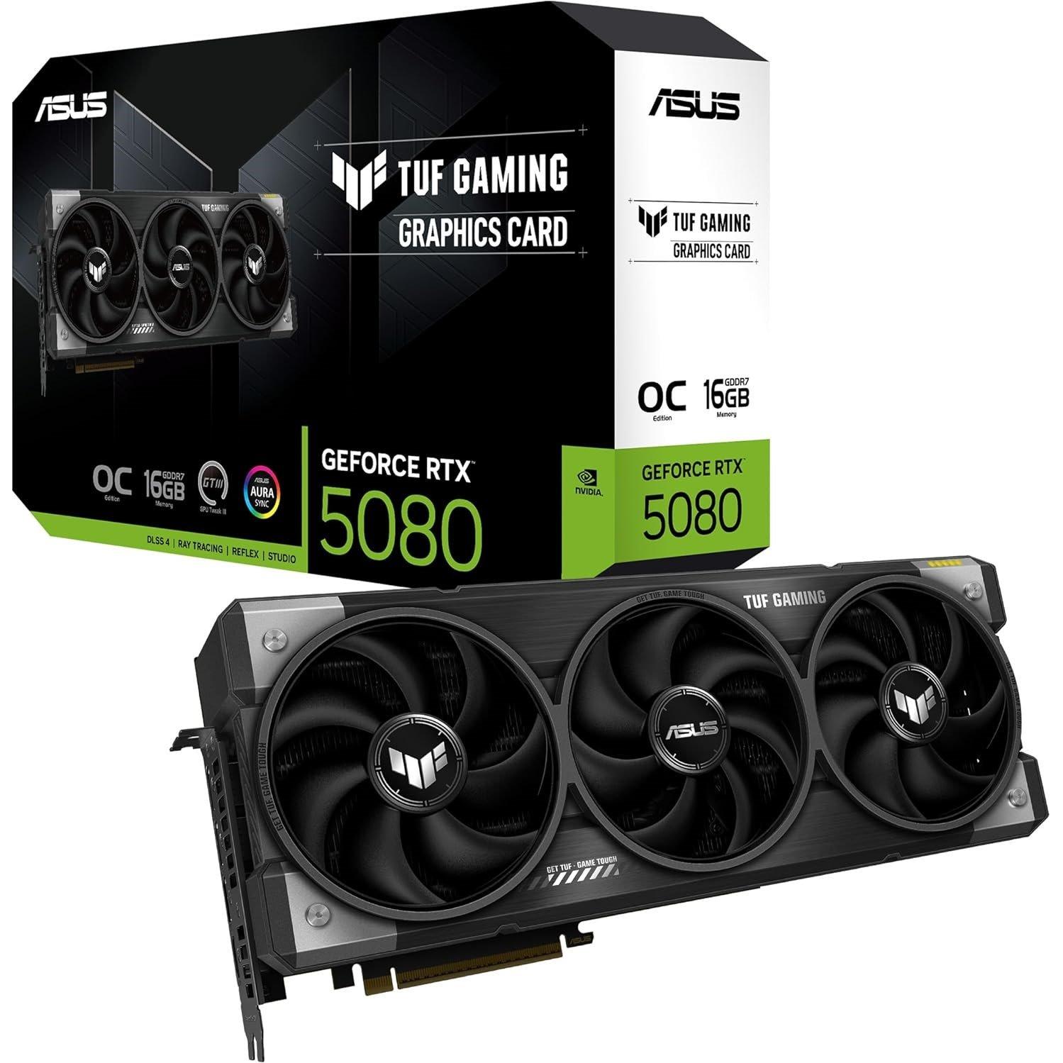 Zwart - ASUS - ASUS TUF Gaming GeForce RTX 5080 16GB GDDR7 OC Edition Gaming Graphics Card - 1