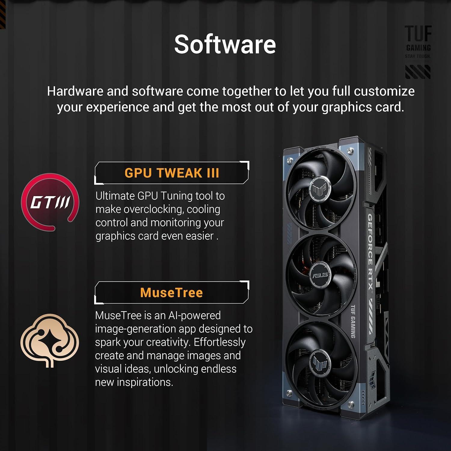 Zwart - ASUS - ASUS TUF Gaming GeForce RTX 5080 16GB GDDR7 OC Edition Gaming Graphics Card - 6