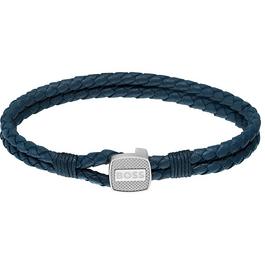 Boss Gents BOSS Seal Blue Leather Bracelet