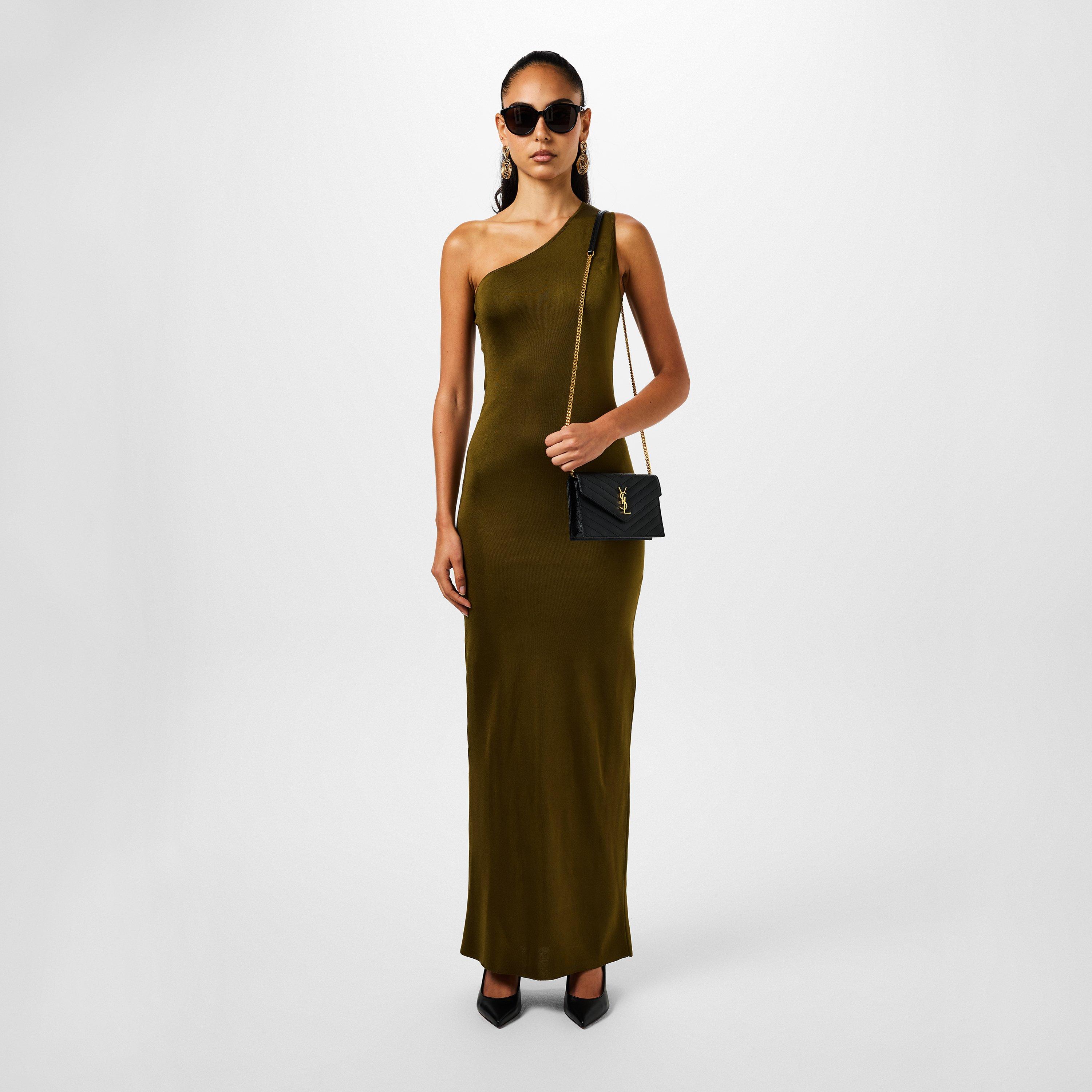 Black/Gold - Saint Laurent - Monogram Envelope Crossbody Bag - 5