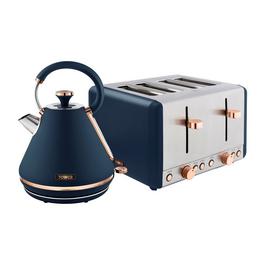 Tower Tower Cavaletto  1.7L Kettle + 4 Slice Toaster Blu