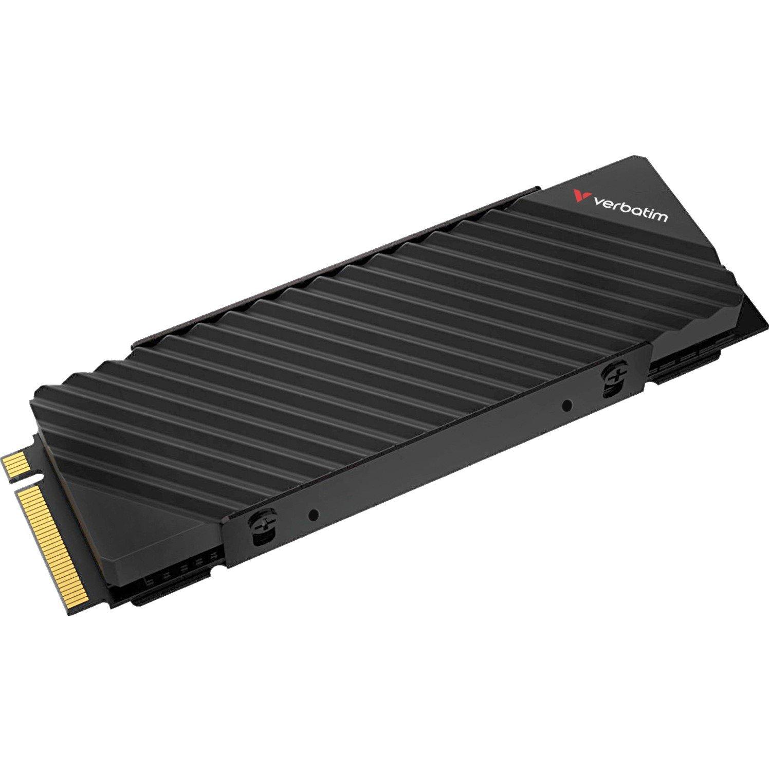 Black - Verbatim - Vi7000G 2TB Internal M.2 SSD with Heatsink PS5 Ready - 2
