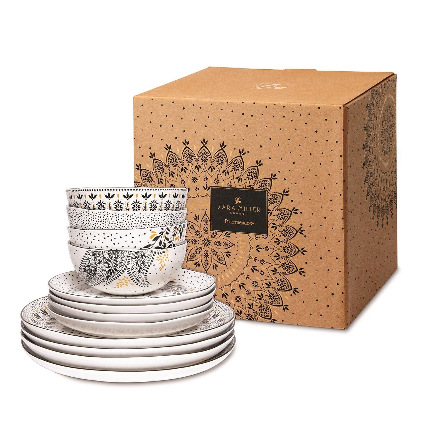 Black White - Sara Miller London - Miller 12 Piece Dinner Set - 1