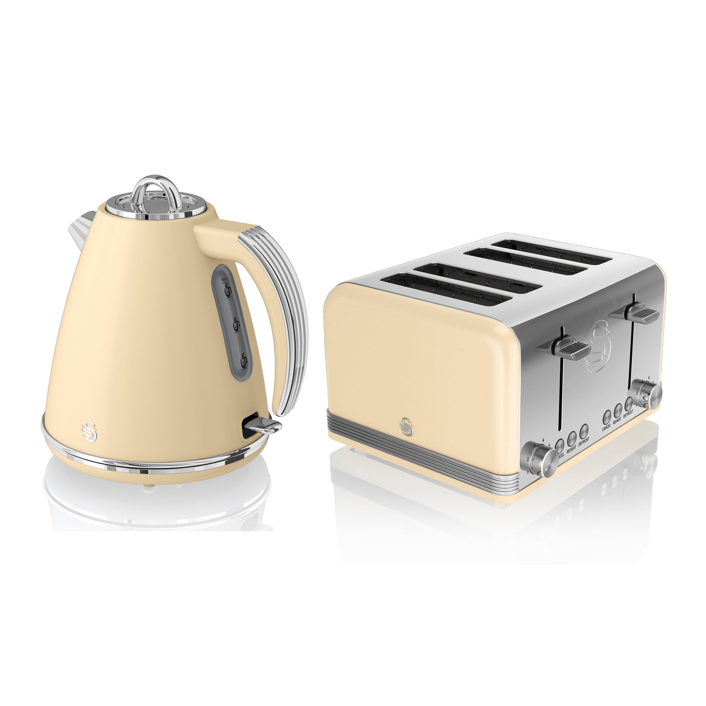 None - Swan - Retro 1.5L Kettle & 4 Slice Toaster - 1