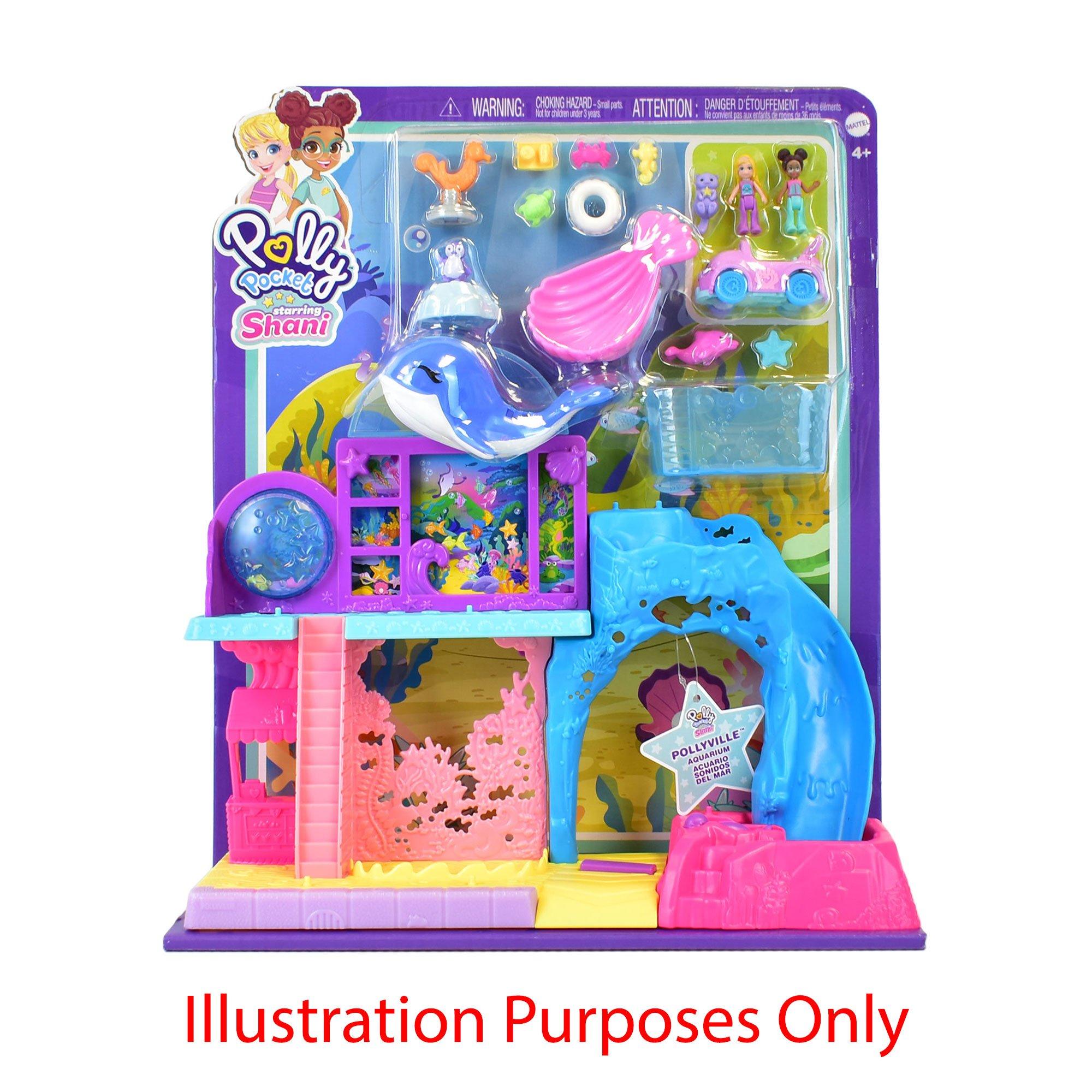 Mattel Girls Kids' Polly Pocket Aquarium Playset Doll Set - 