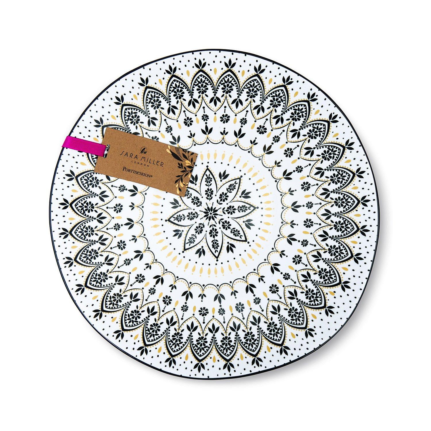 Black White - Sara Miller London - Miller Artisanne Noir Medium Serving Bowl - 3