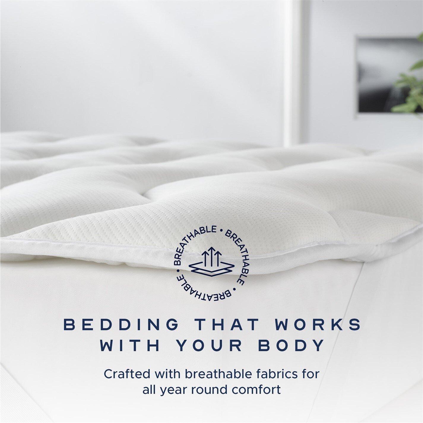 White - Snuggledown - Scandi Knitted 2.5cm Mattress Topper - 3