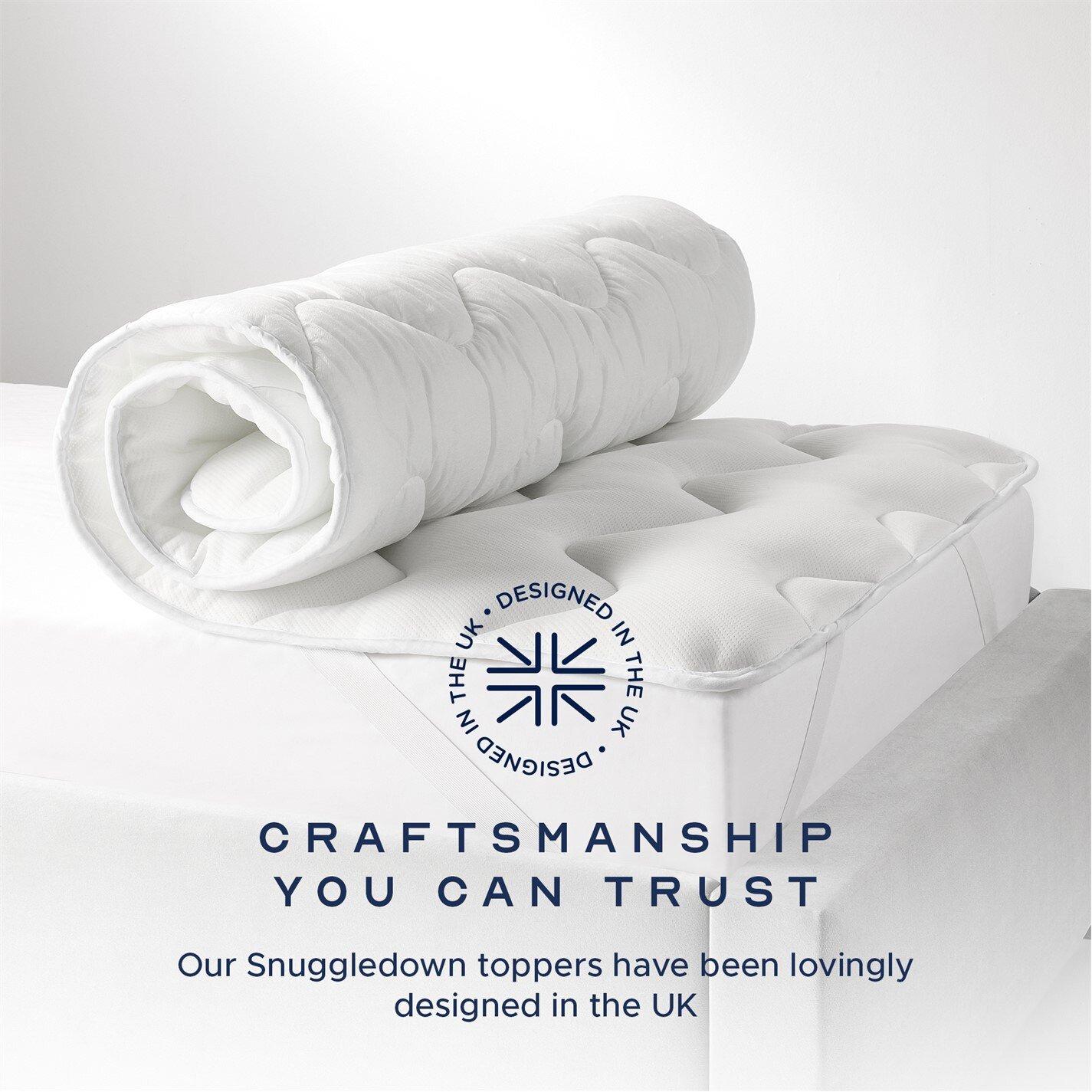 White - Snuggledown - Scandi Knitted 2.5cm Mattress Topper - 6