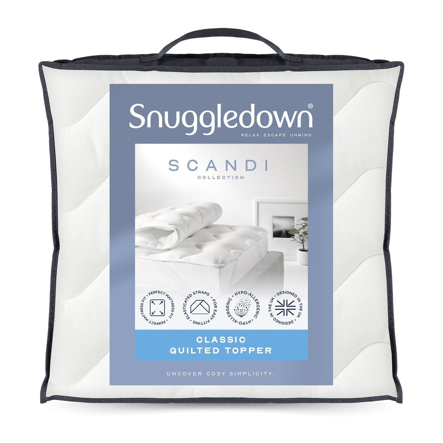 White - Snuggledown - Scandi Knitted 2.5cm Mattress Topper - 9