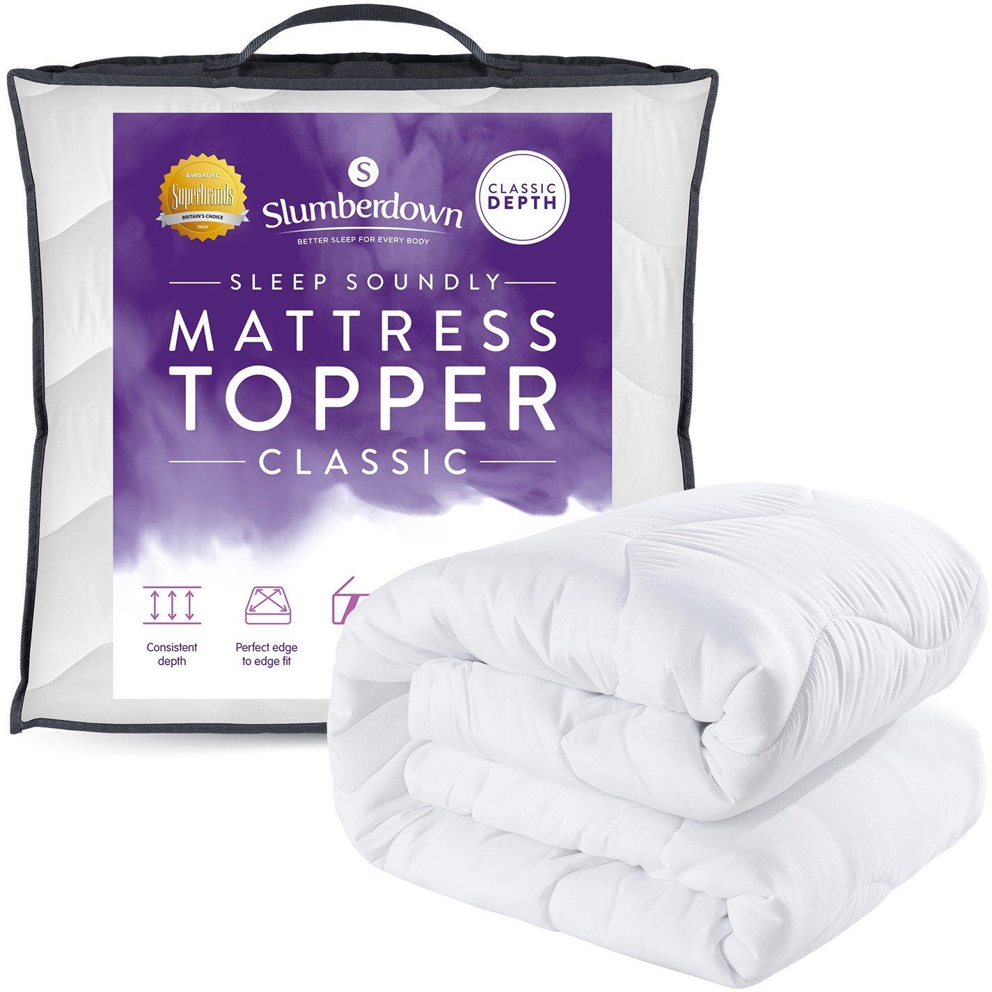 White - Slumberdown - Sleep Soundly 2.5cm Mattress Topper - 1