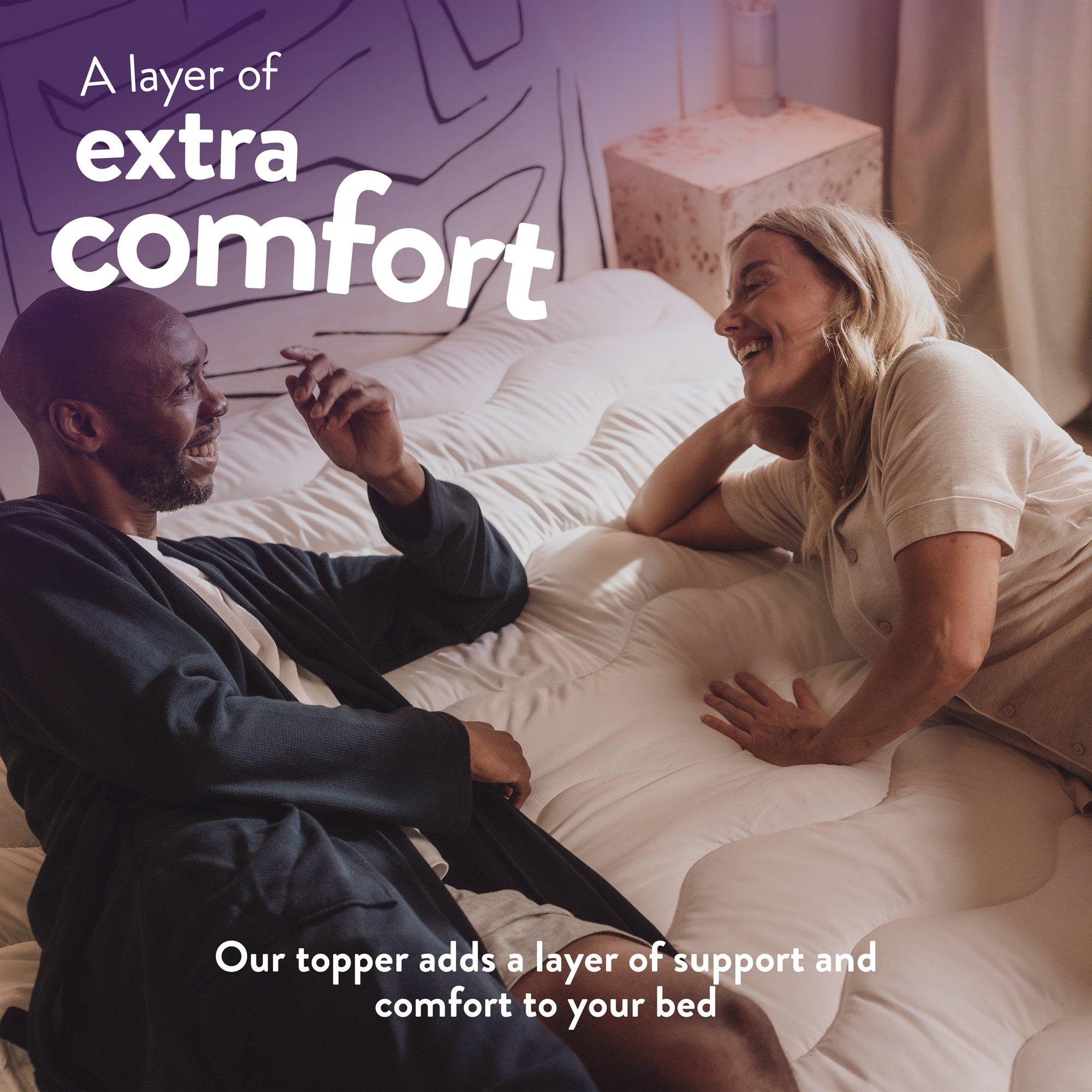 White - Slumberdown - Sleep Soundly 2.5cm Mattress Topper - 4