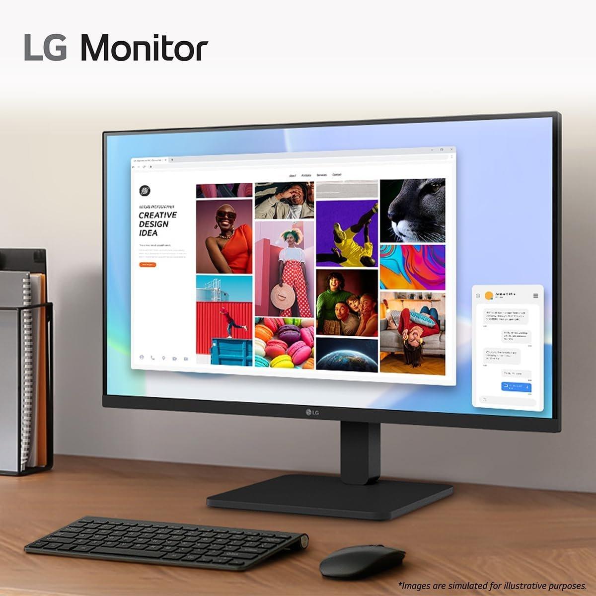 Black - LG - LG Monitor 24BA450 24 Inch FHD 1080p 100Hz 5ms Response Time IPS Panel - 11