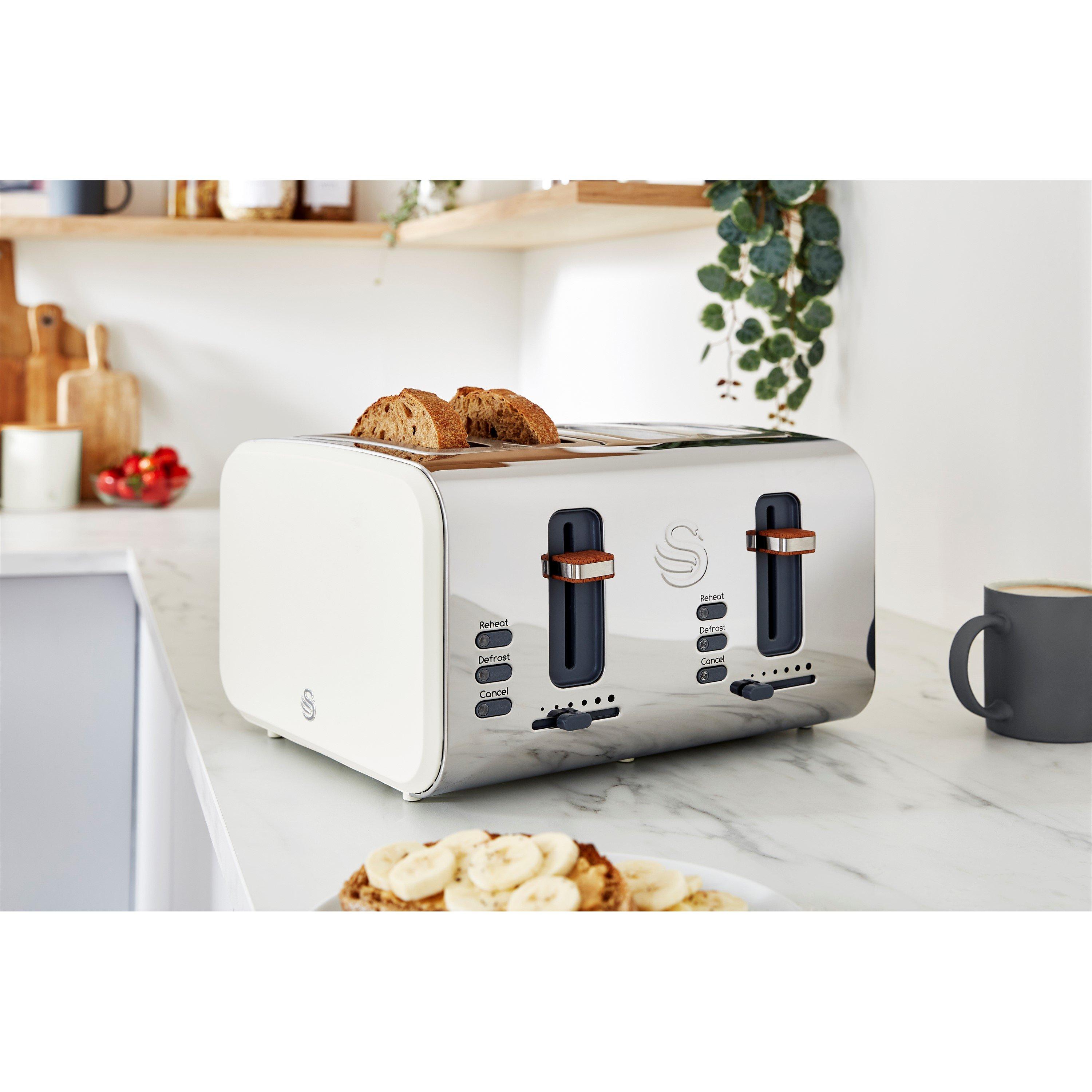 None - Swan - 1.7L Kettle, 4-Slice Toaster & 20L Microwave - 3