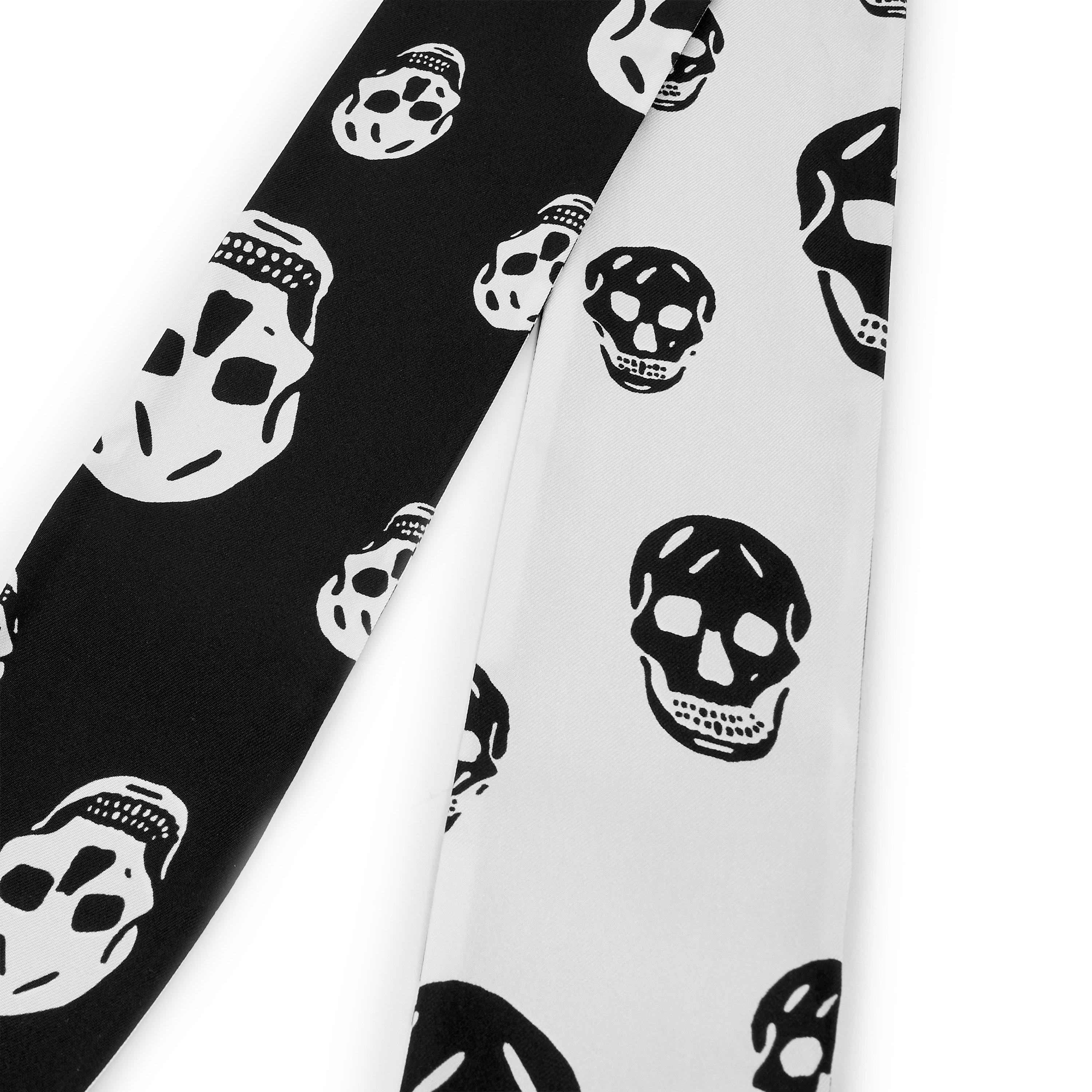 Black/Ivory - Alexander McQueen - Alex Skinny Scarf Ld61 - 2