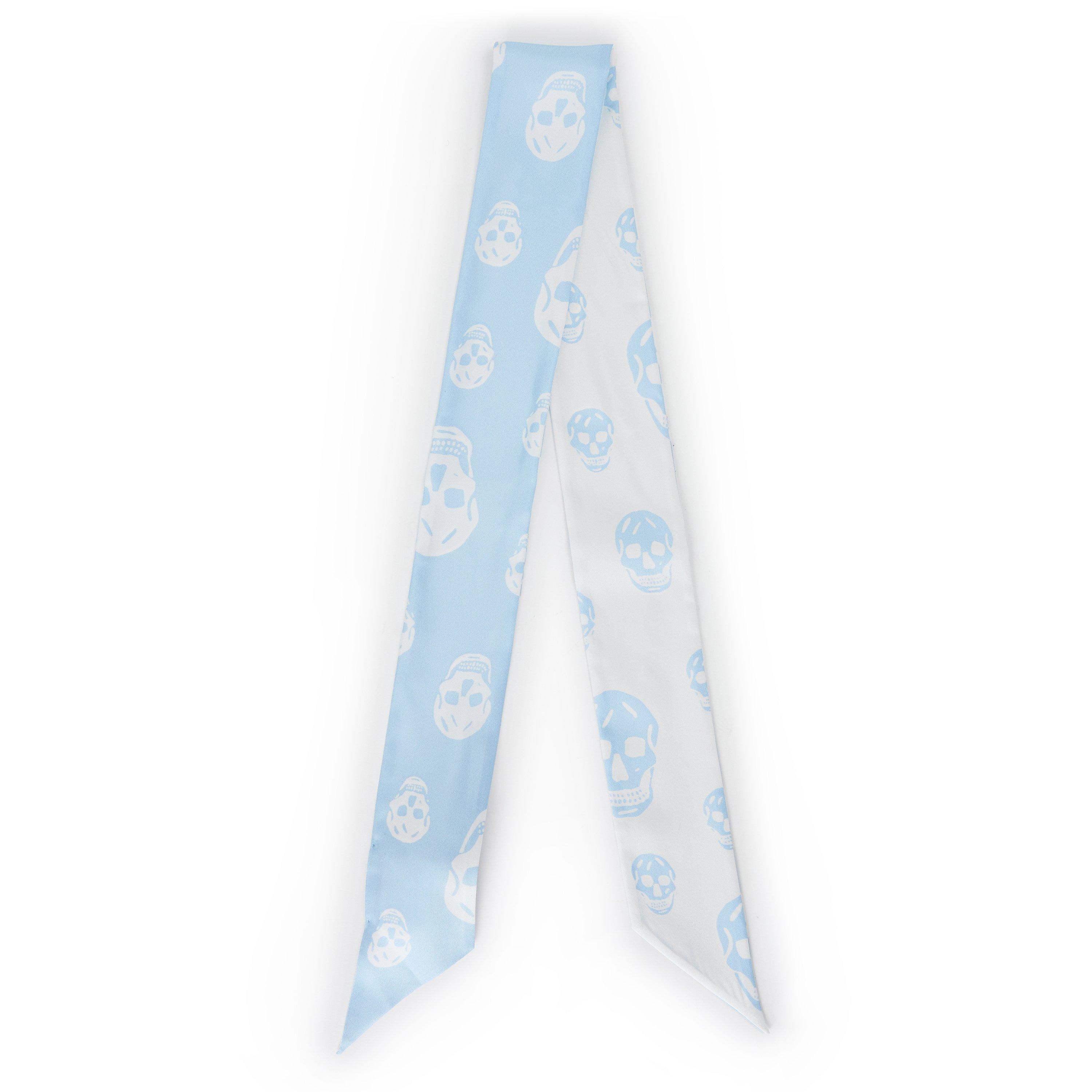 Alexander Mcqueen Women's Alex Skinny Silk Scarf - Blue/Ice