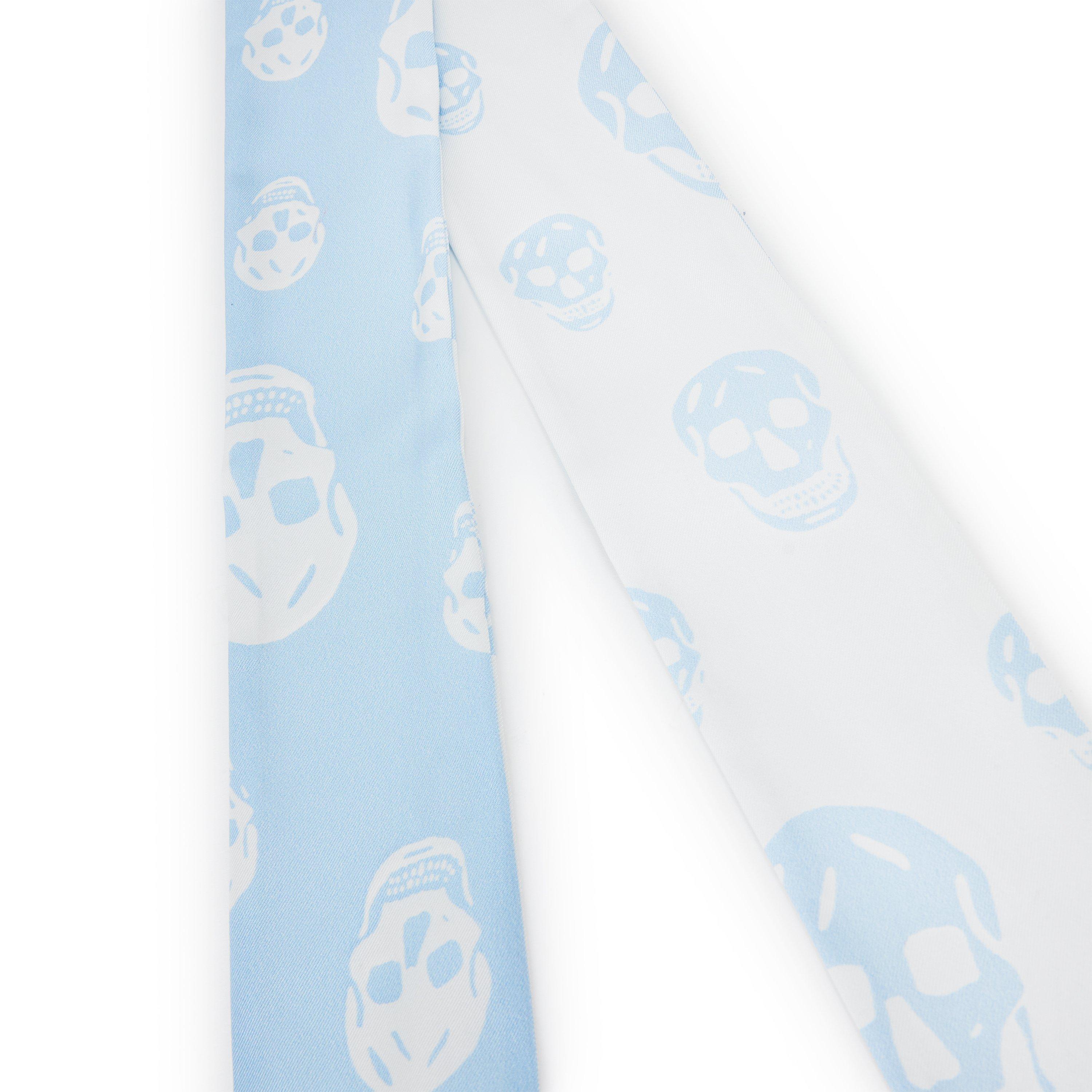 Blue/Ice - Alexander McQueen - Women's Alex Skinny Silk Scarf - 2