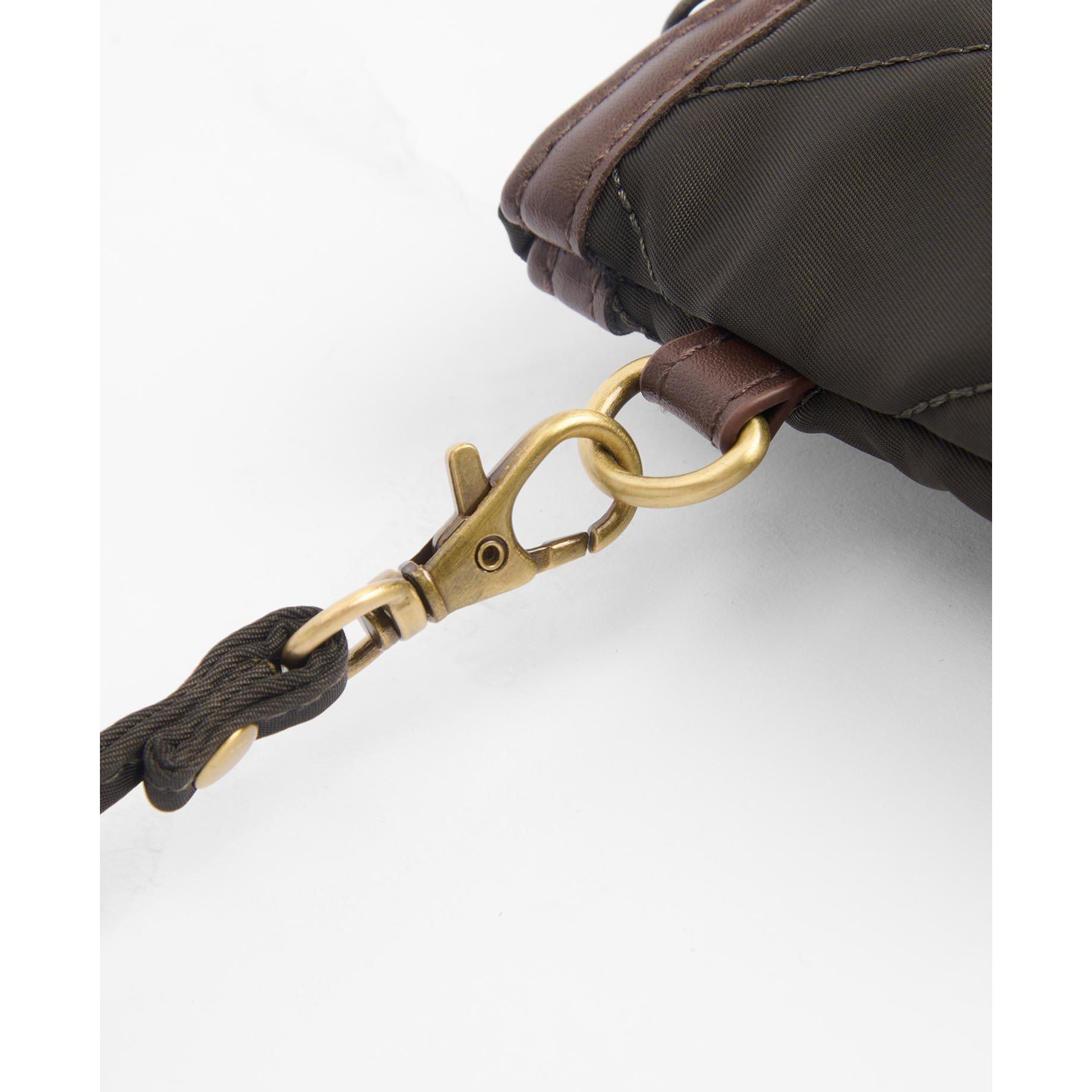 Olive - Barbour - Women's Diamond Quilted Nylon Zip Tote Bag - 8