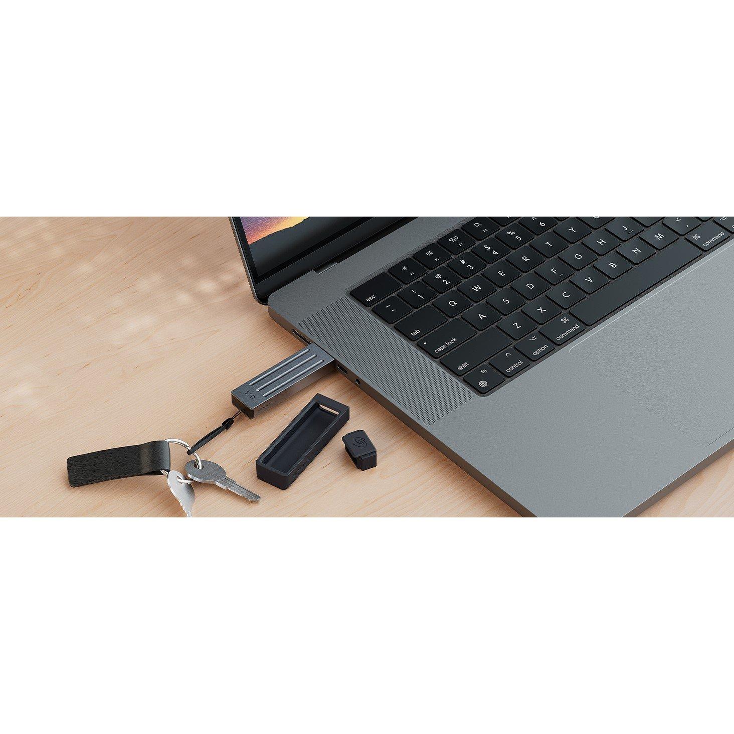 Zwart - Seagate - Compact 2TB SSD extern 1000MB/s USB 3.1 Typ C Dark Blue Data Rescue Service - 15