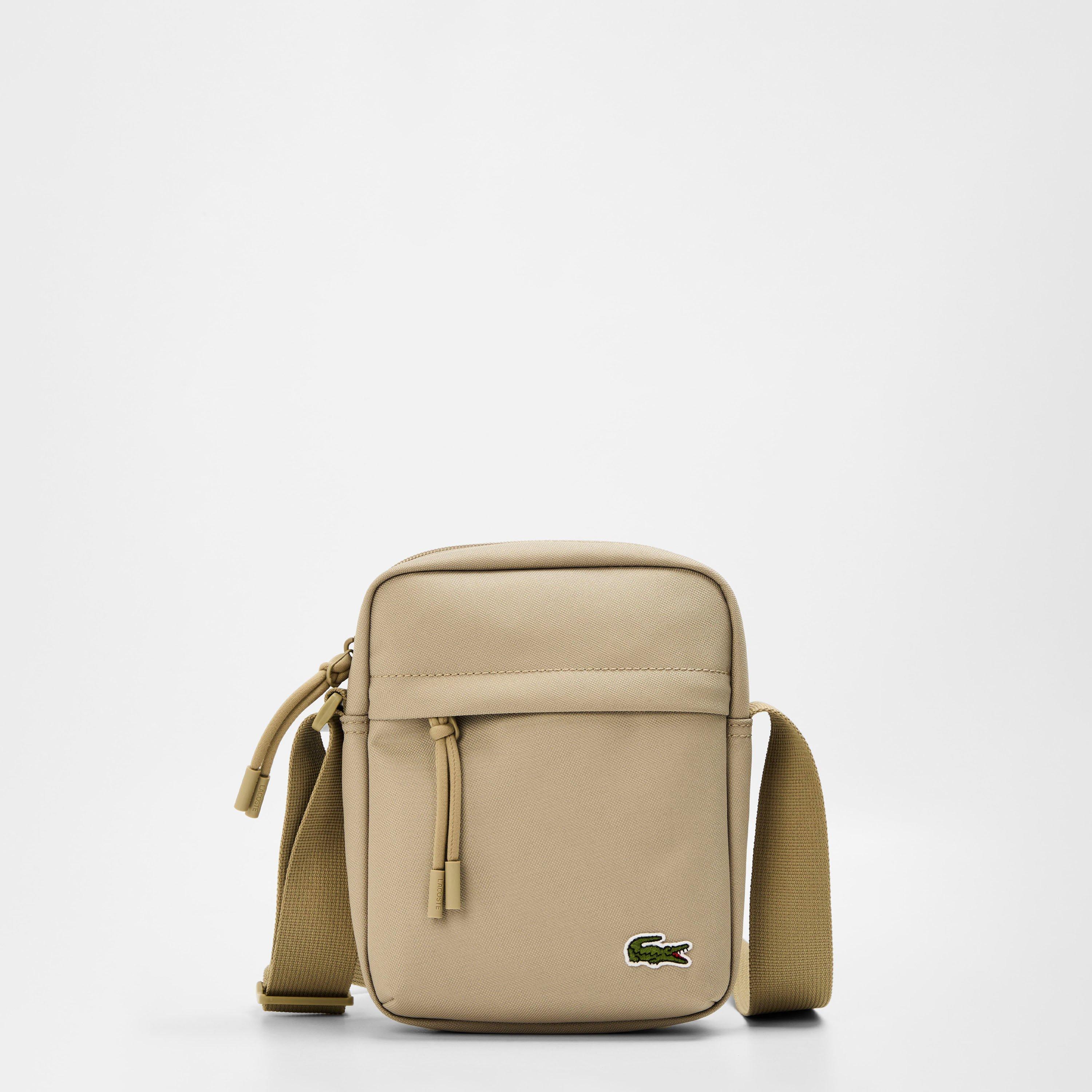 Lacoste Men's Vertical Cross Body Bag - Stone