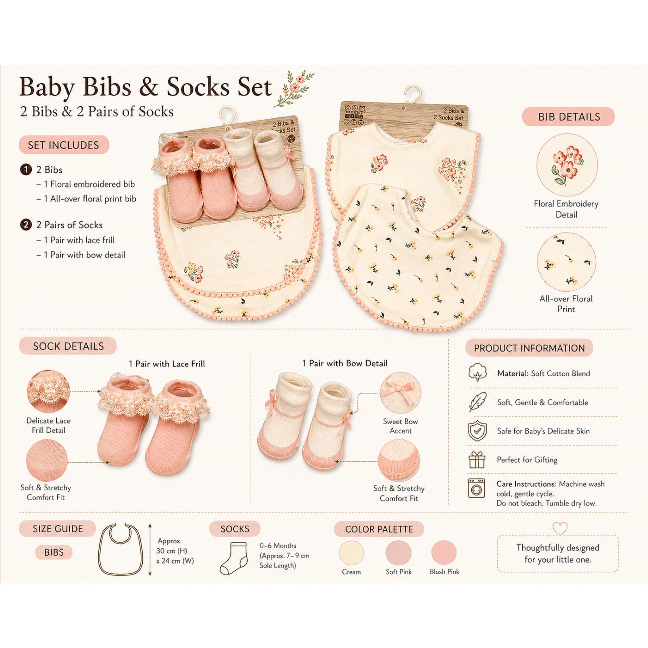 Bianco/Rosa - Nursery Time - Nursery Bibs and Soc Bb63 - 4