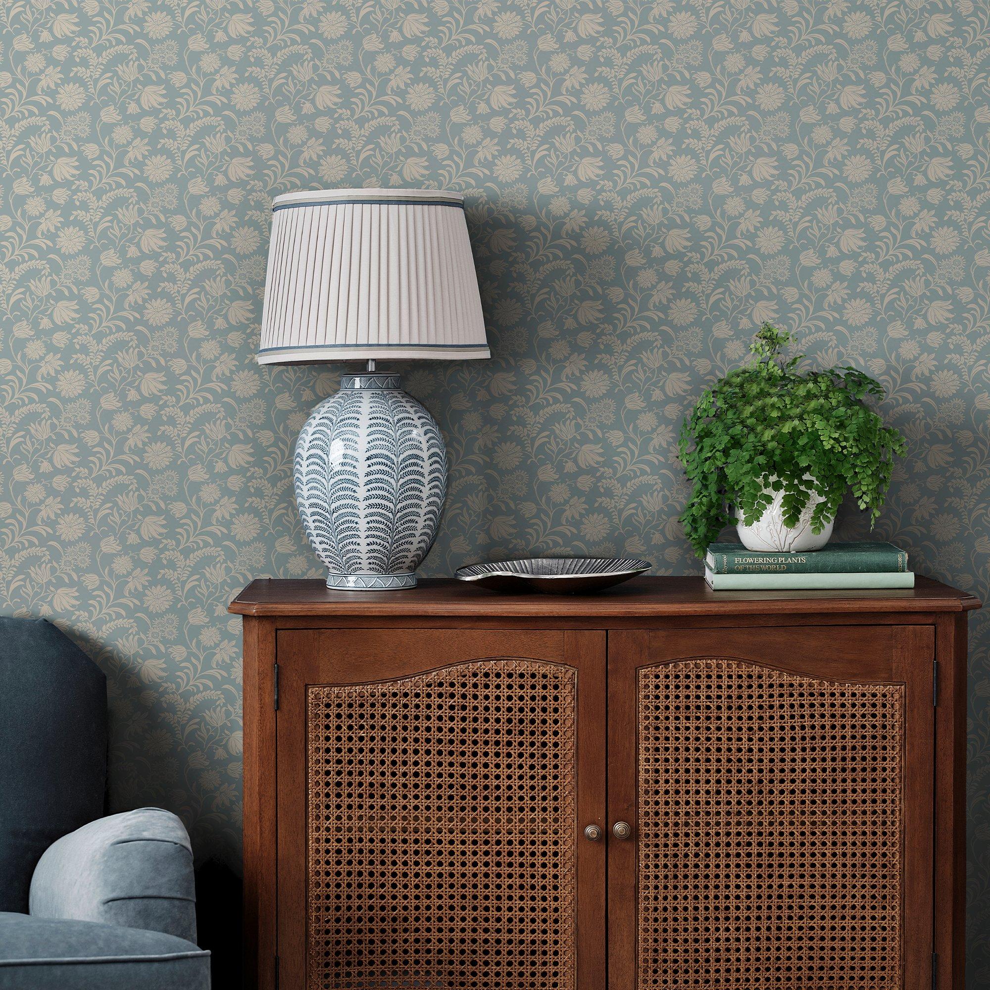 Blue - Laura Ashley - Hemingway Seaspray Wallpaper - 1