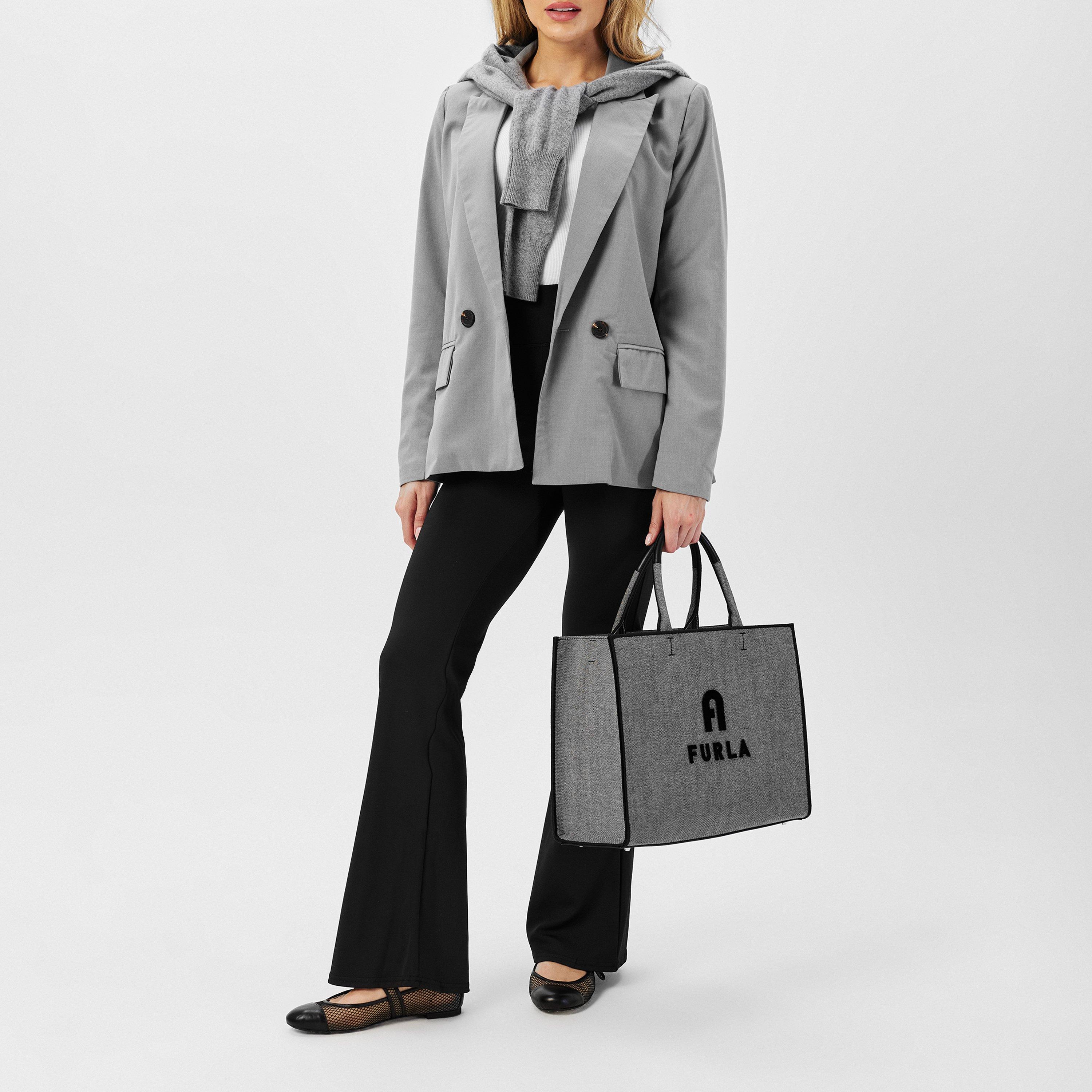 GreyBlack - Furla - Women's Jaq Large Tote Bag - 6