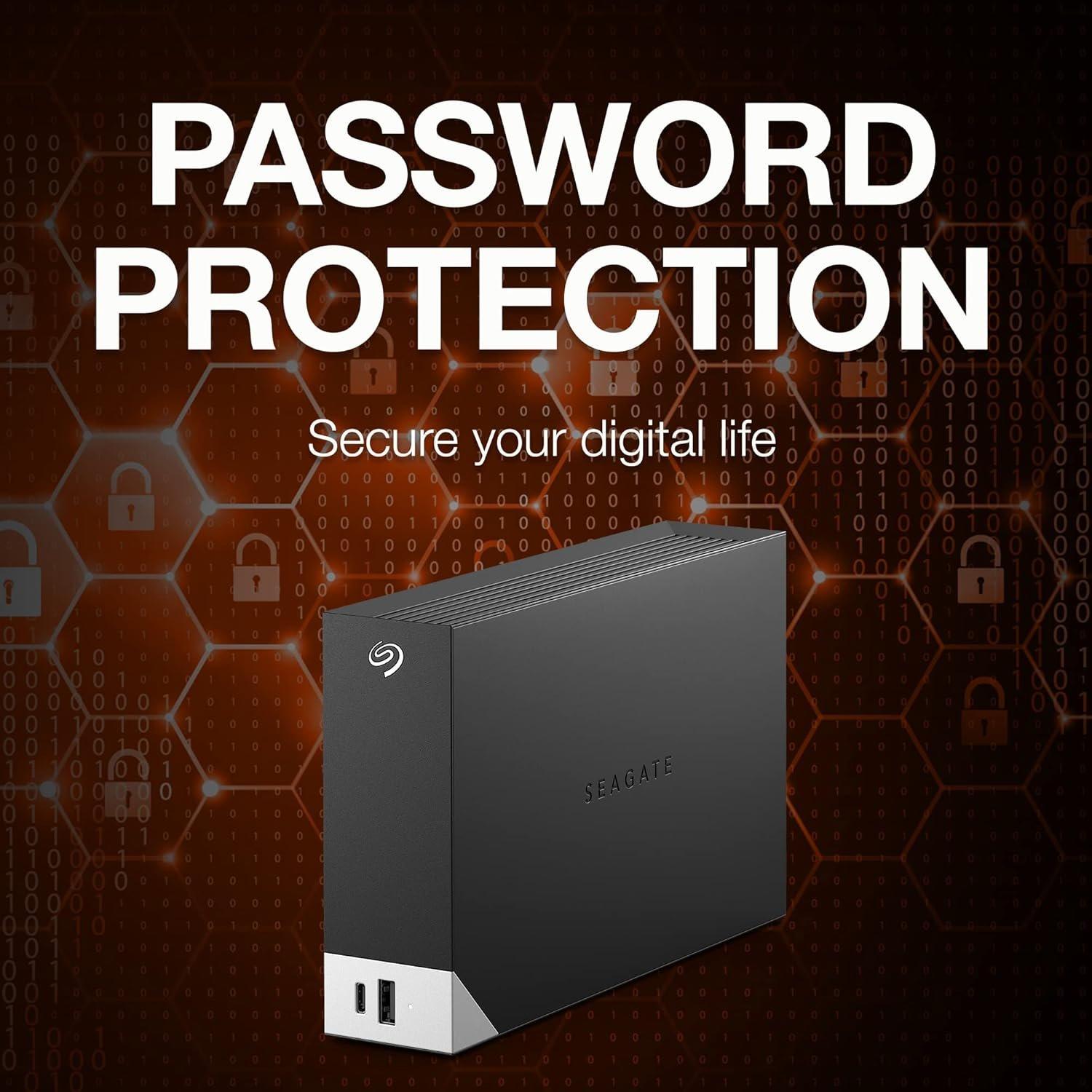 Zwart - Seagate - Touch Hub 20TB External HDD – USB-C & USB 3.0 port for Desktop Workstation Laptops & Mac - 8