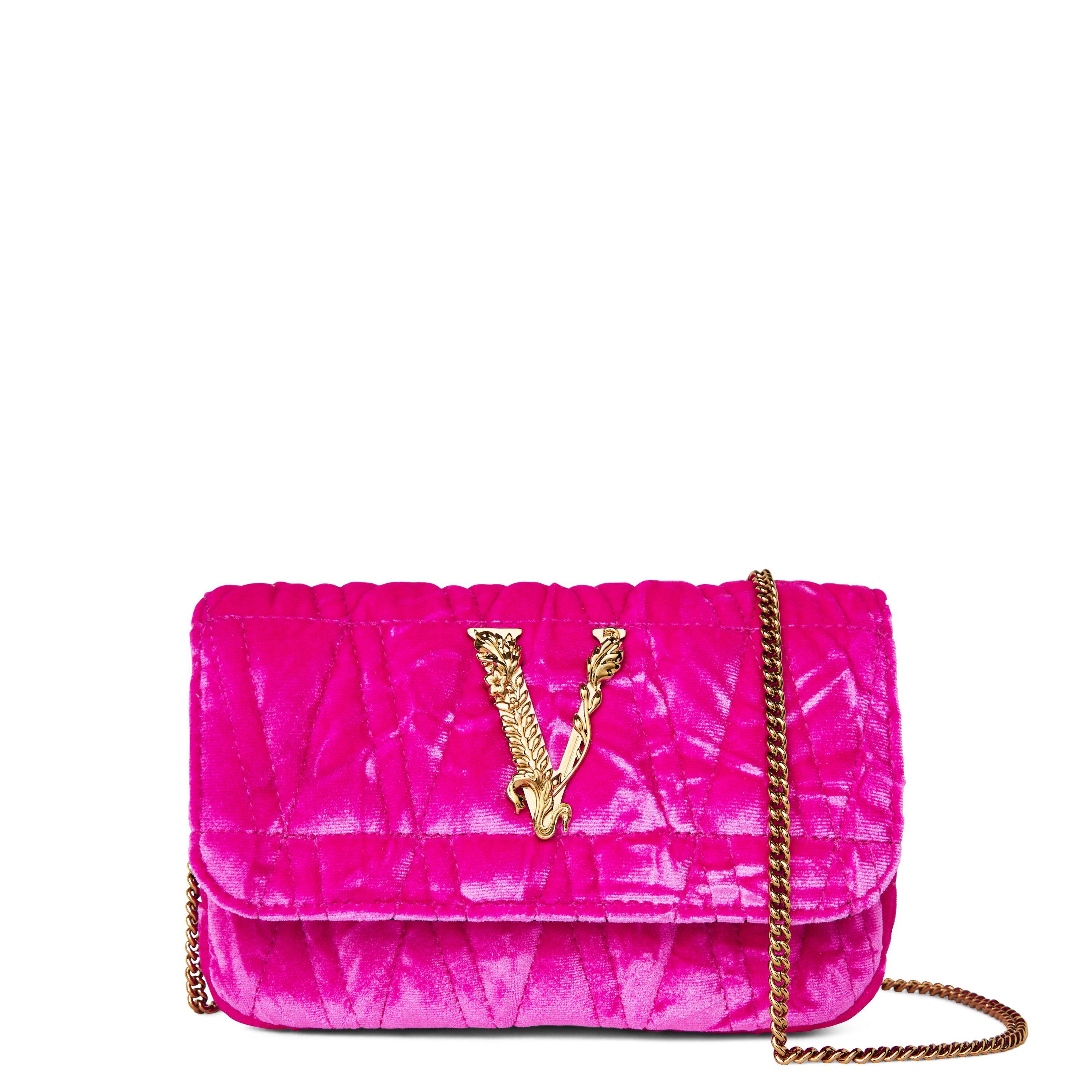 Pink/Gold - Versace - Velvet Mini Bag - 1