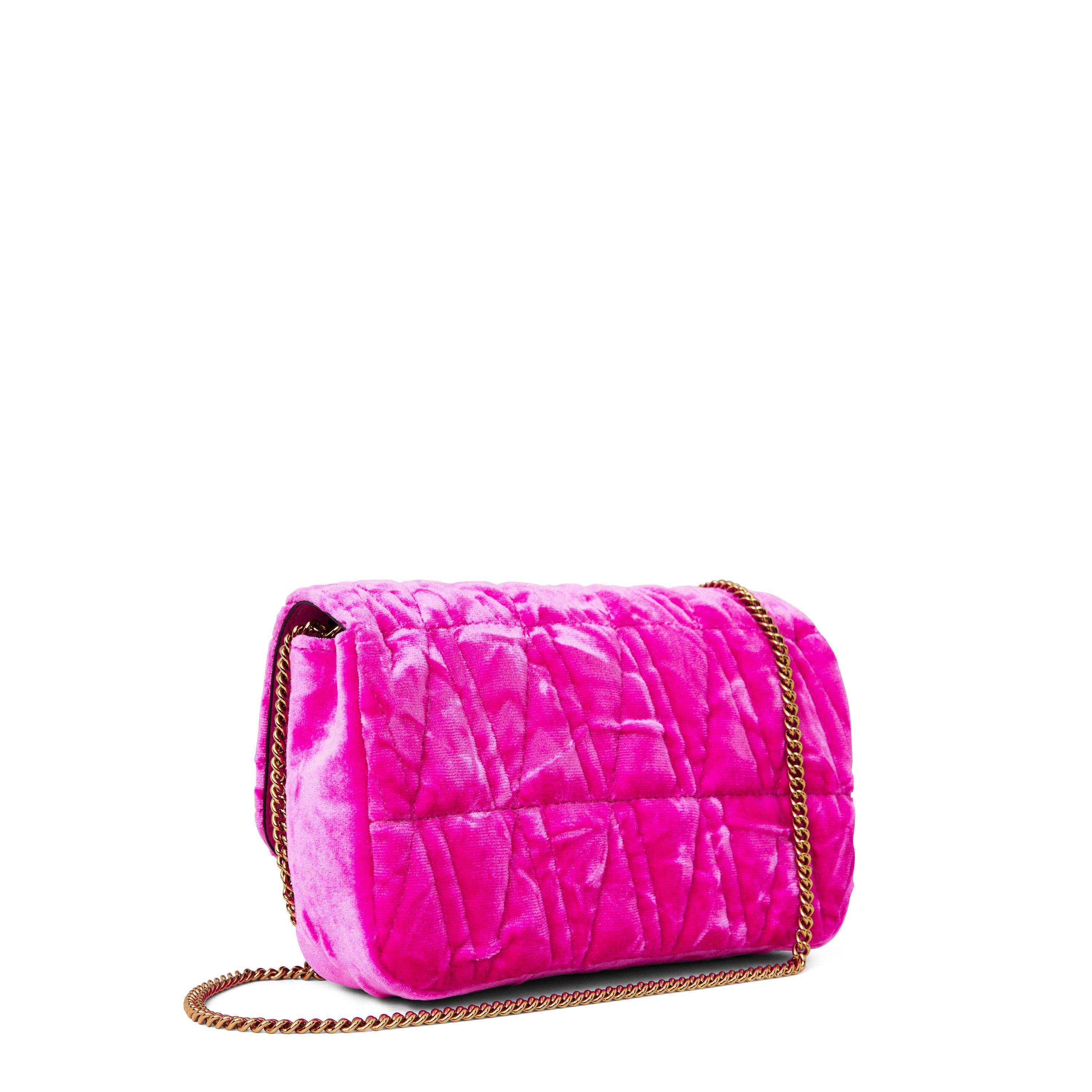 Pink/Gold - Versace - Velvet Mini Bag - 3