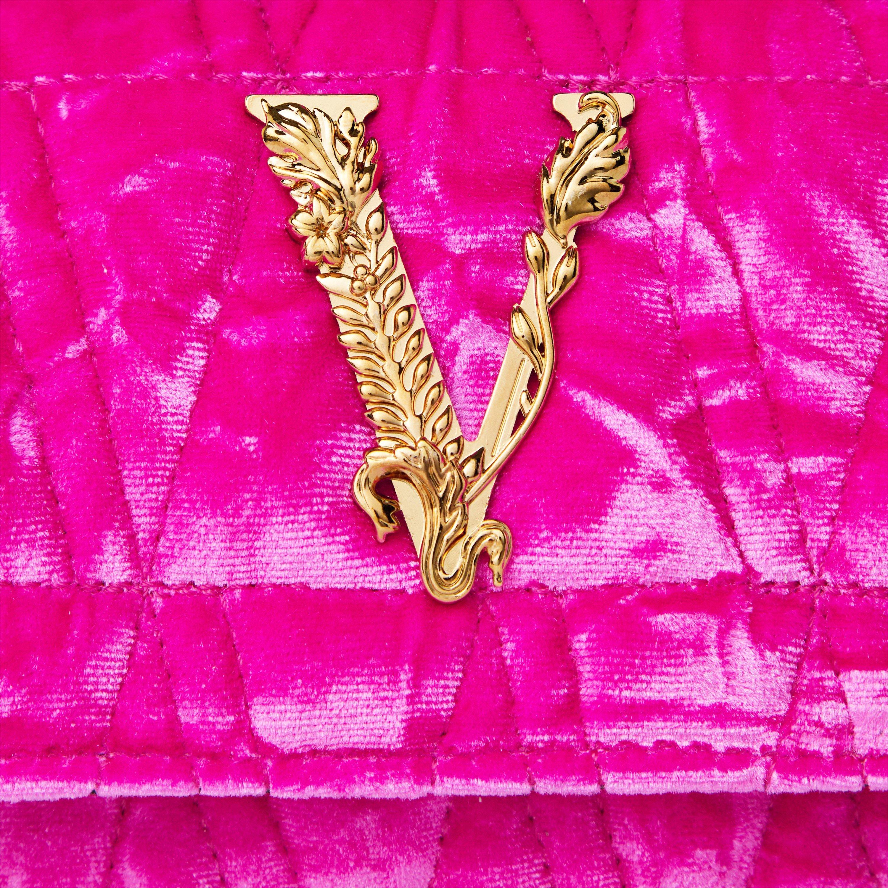 Pink/Gold - Versace - Velvet Mini Bag - 4