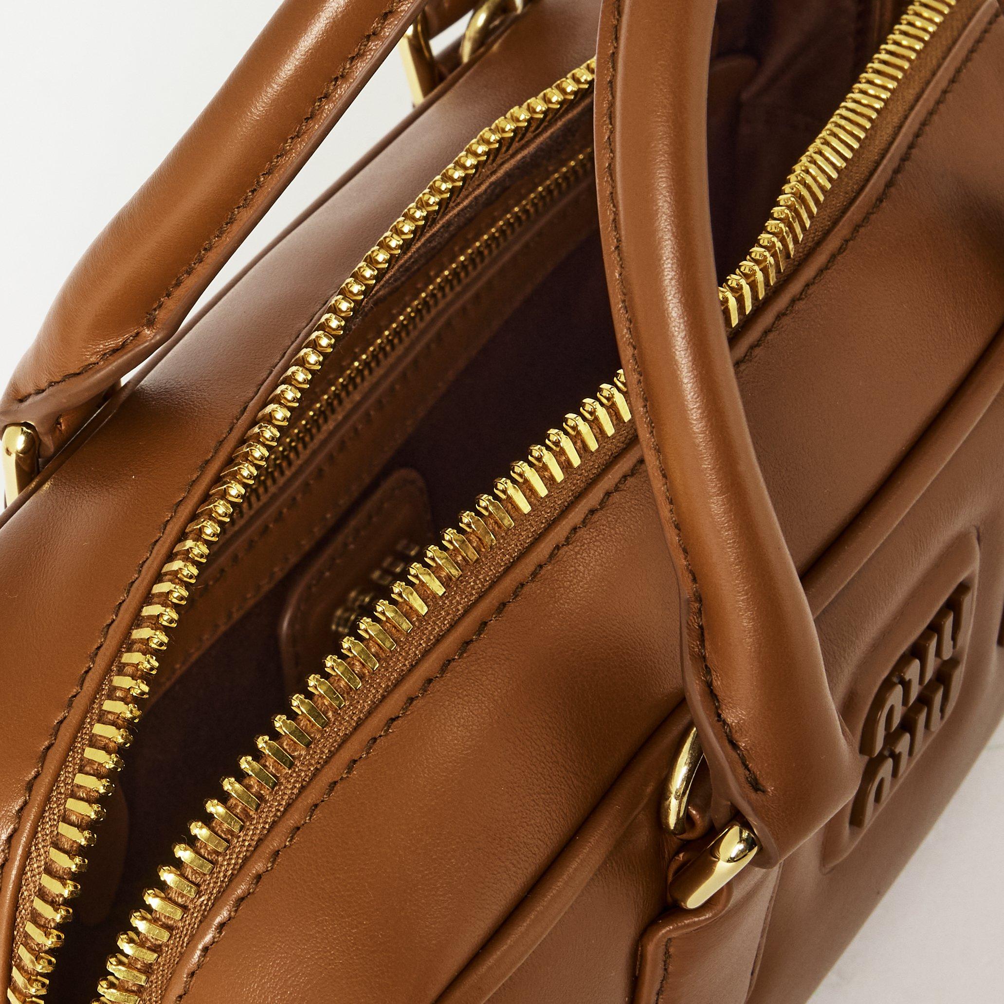 Cognac - Miu Miu - Women's Arcadie Top Handle Bag - 5