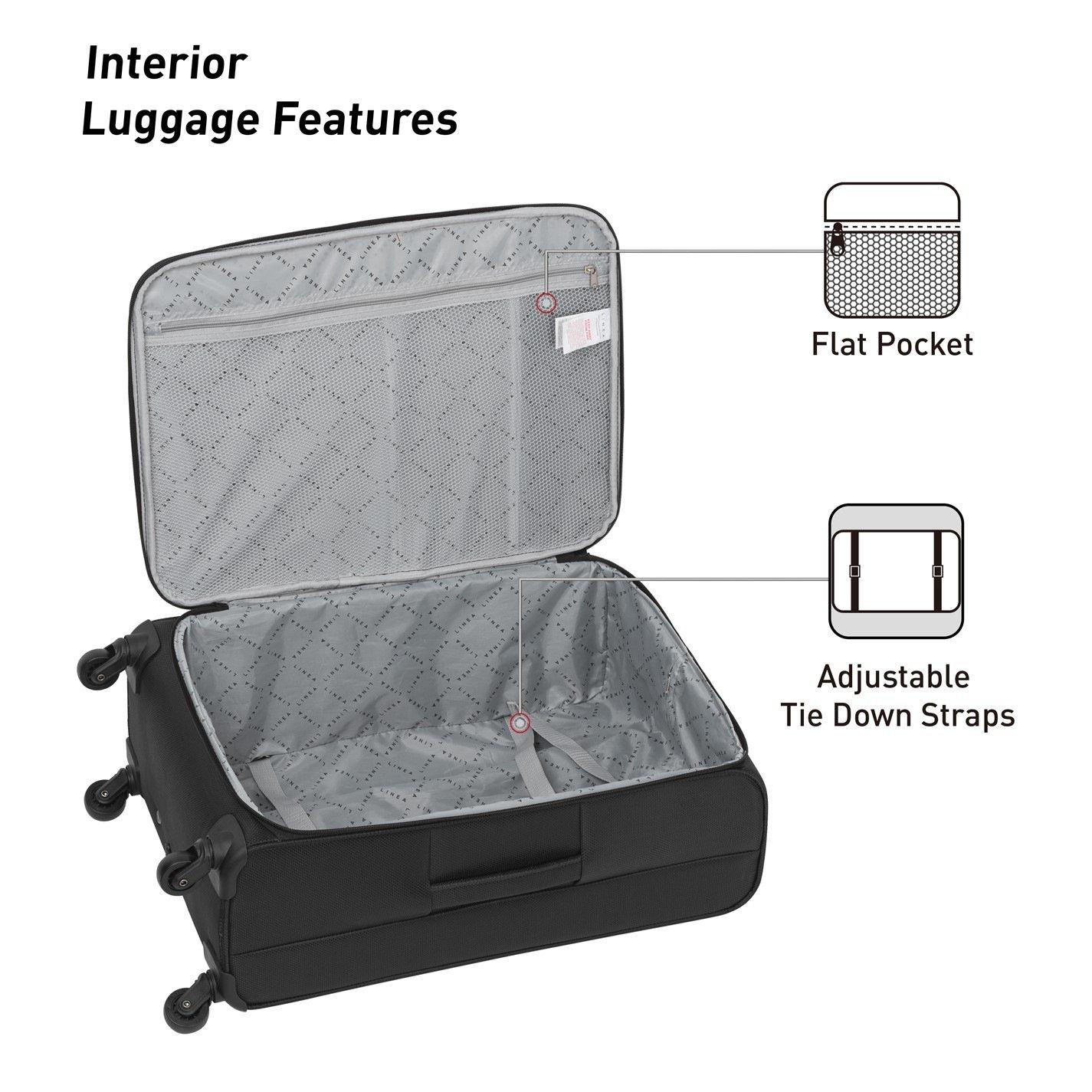 Black - Linea - Sorento Fabric Soft Shell Suitcase - 4