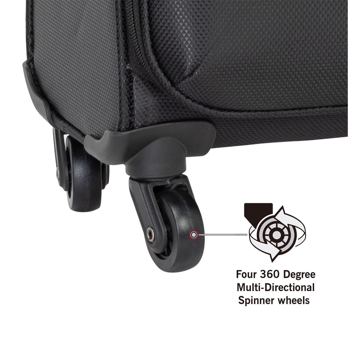 Black - Linea - Sorento Fabric Soft Shell Suitcase - 8